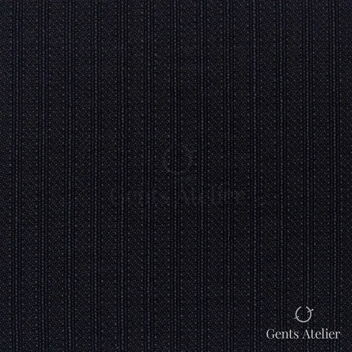 Костюмная ткань Marzoni 601 - 687 / 1500 — Тёмно-синий, в полоску, 58% шерсть, 42% Silk