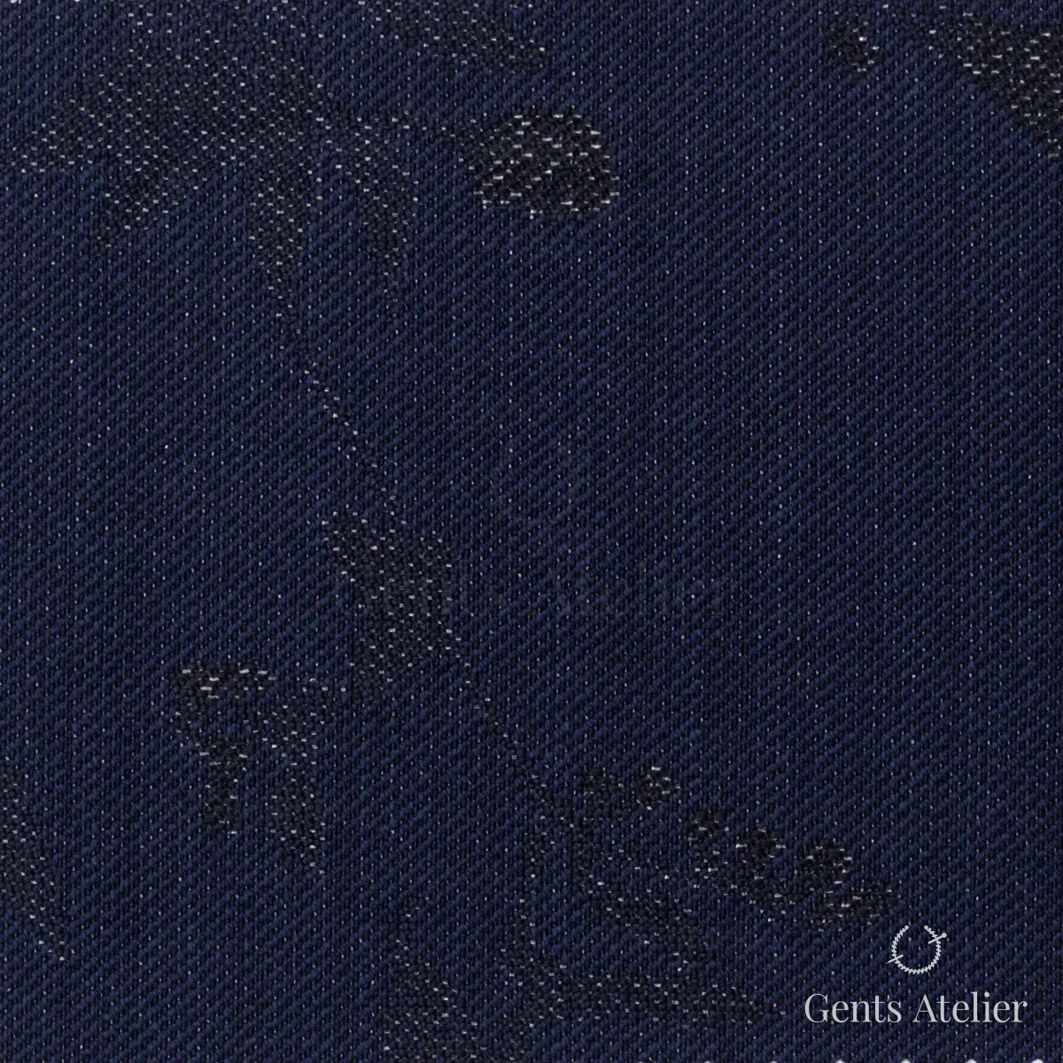 Костюмная ткань Marzoni 609 - 388 / 1500 — Тёмно-синий, жаккард, 89% шерсть 6% Polyester 5% Polyamide
