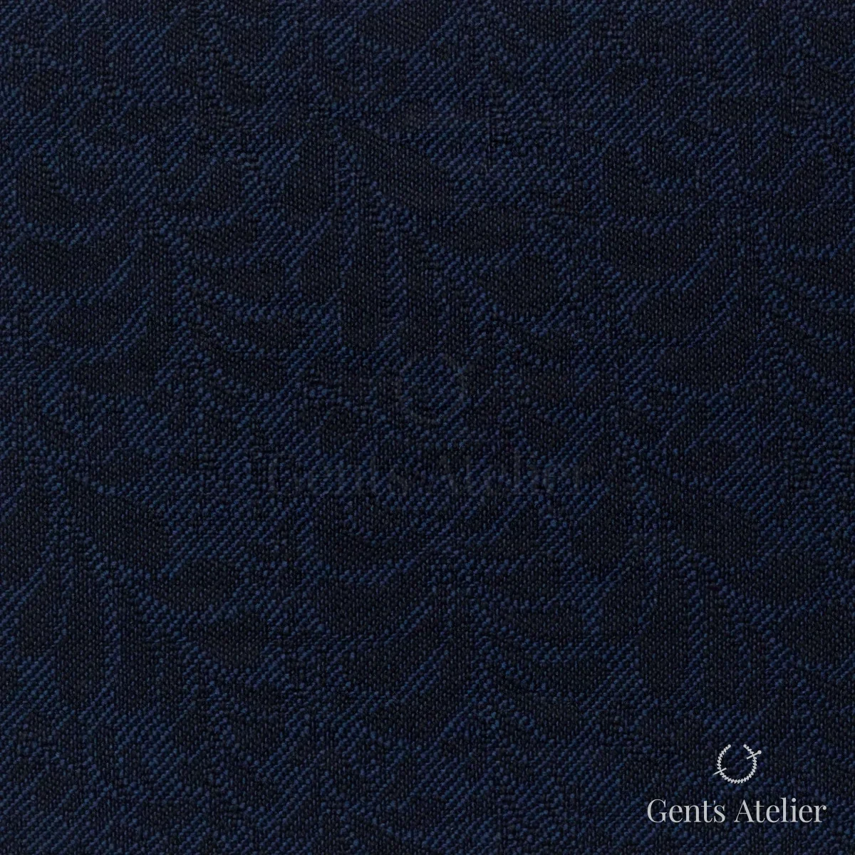 Костюмная ткань Marzoni 609 - 429 / 1000 — Синий, жаккард, 100% шерсть
