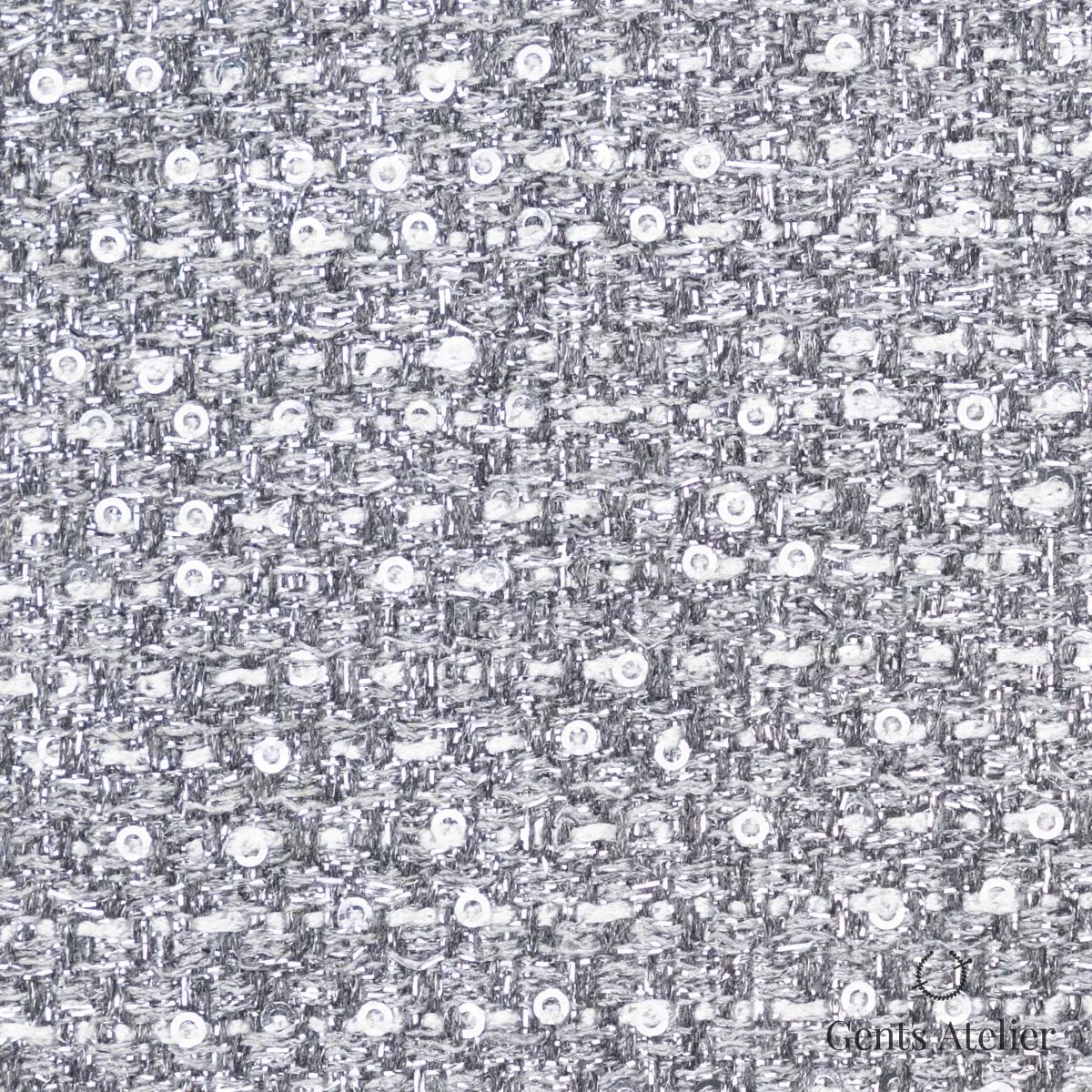 Костюмная ткань Marzoni 612 - 040 / 1500 — Серебристый, твид, 55% Viscose / 23% Polyamide / 22% Polyester