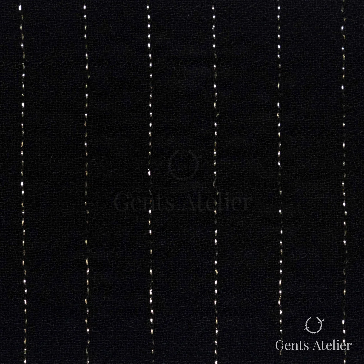 Костюмная ткань Marzoni 612 - 045 / 1500 — Чёрный / Золотой, в полоску, 98% шерсть, 1% Polyamide, 1% Polyester