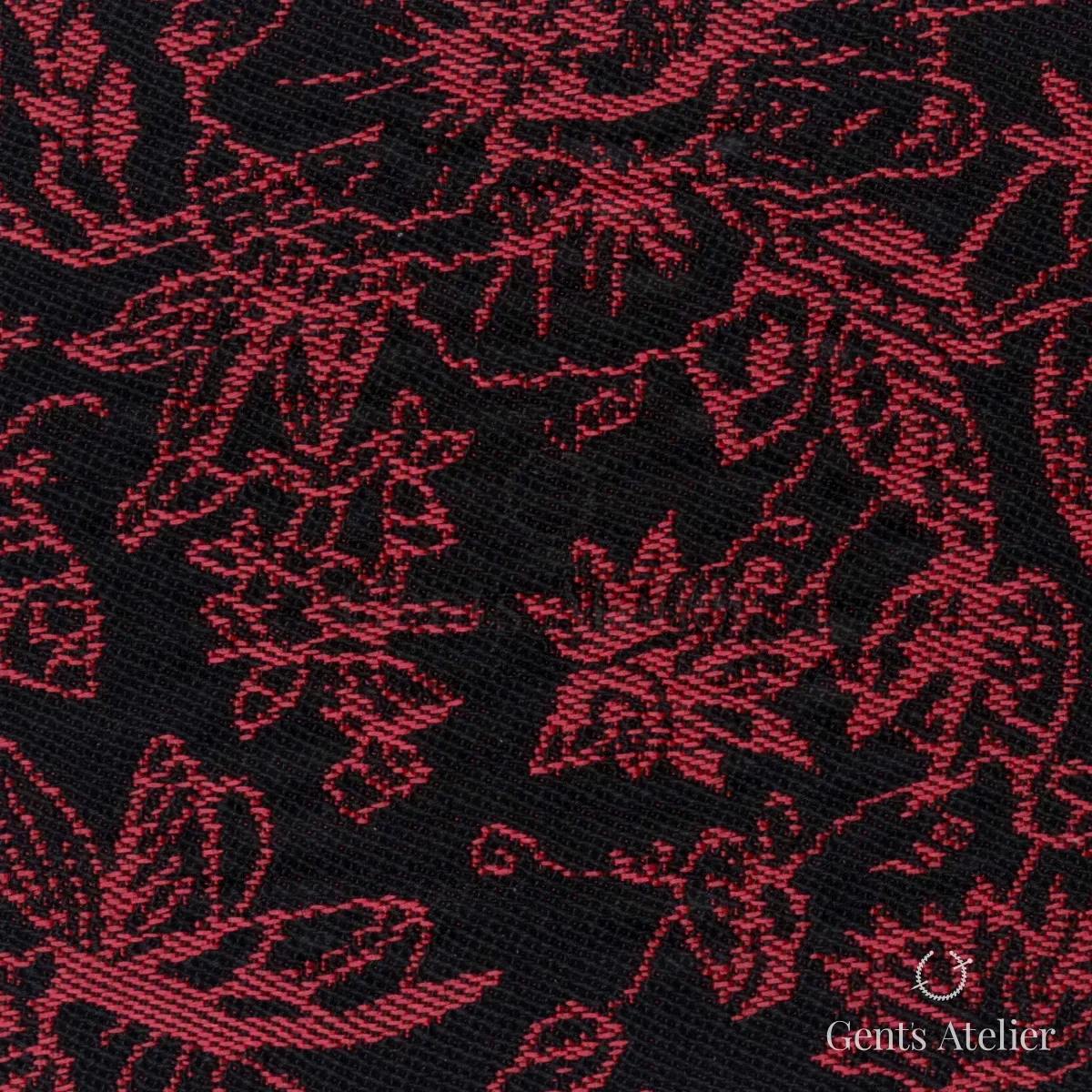 Костюмная ткань Marzoni 612 - 047 / 1400 — Чёрный / Красный, жаккард, 70% шерсть / 24% Viscose / 6% Polyamide
