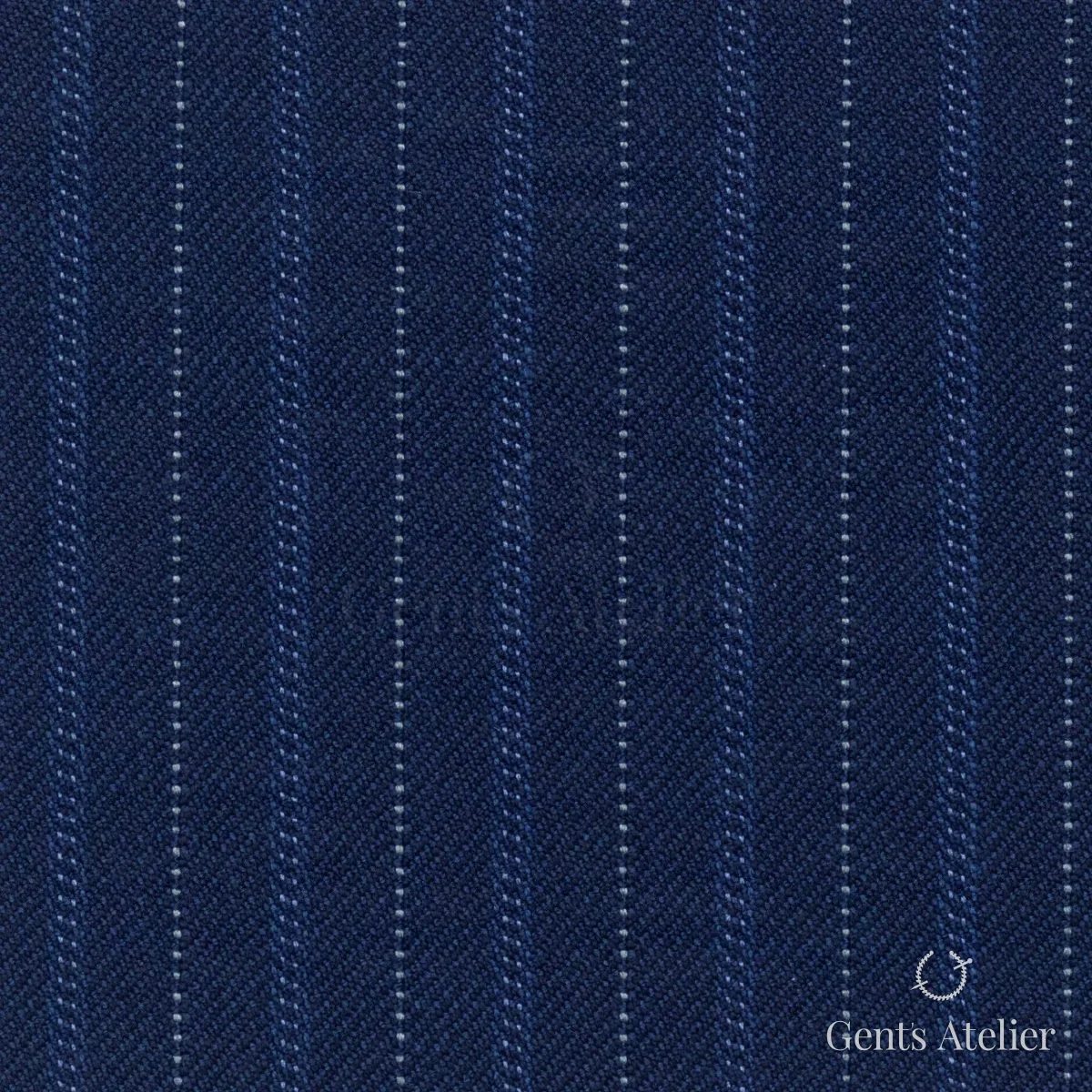 Костюмная ткань Marzoni 628 - 701 / 1200 — Синий / Белый, в полоску, 92% шерсть, 8% Cashmere