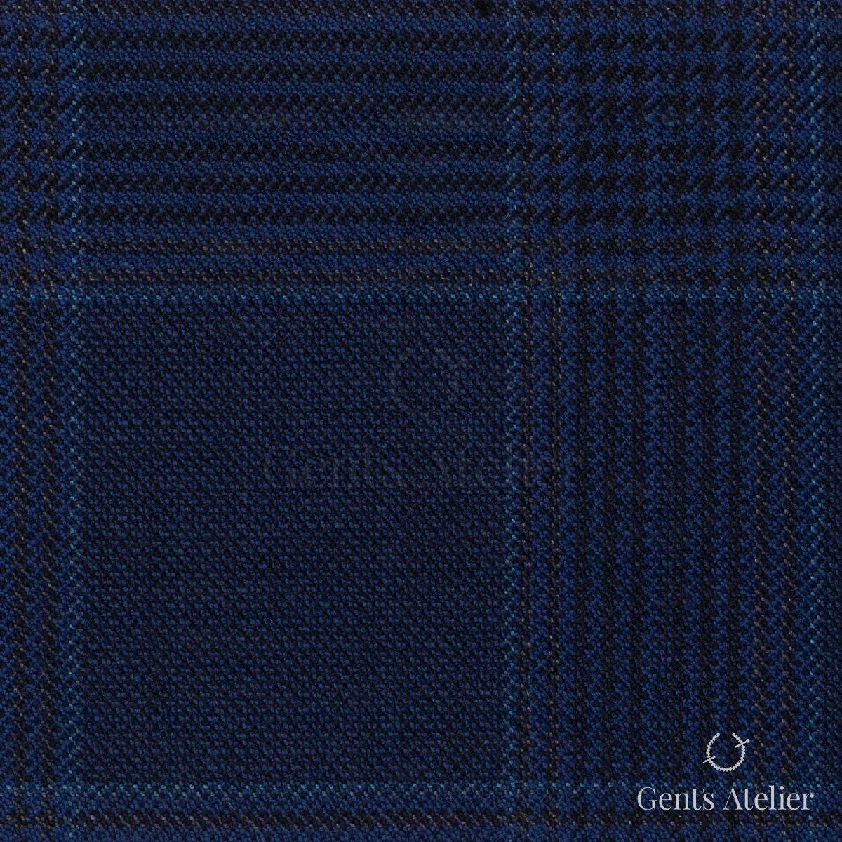 Костюмная ткань Marzoni 628 - 702 / 1200 — Тёмно-синий / Синий, виндоупейн, 92% шерсть, 8% Cashmere