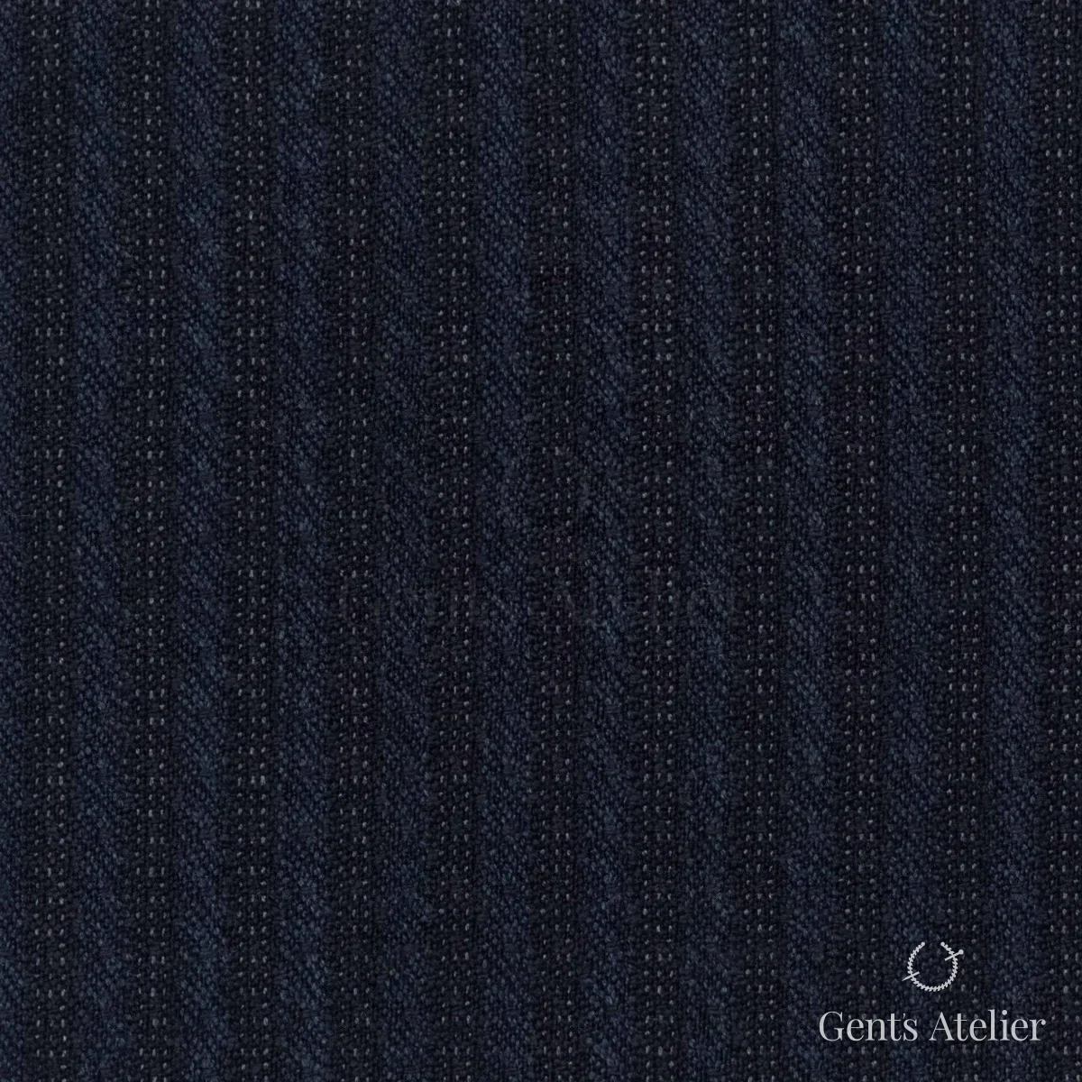 Костюмная ткань Marzoni 628 - 722 / 1500 — Тёмно-синий, в полоску, 100% шерсть