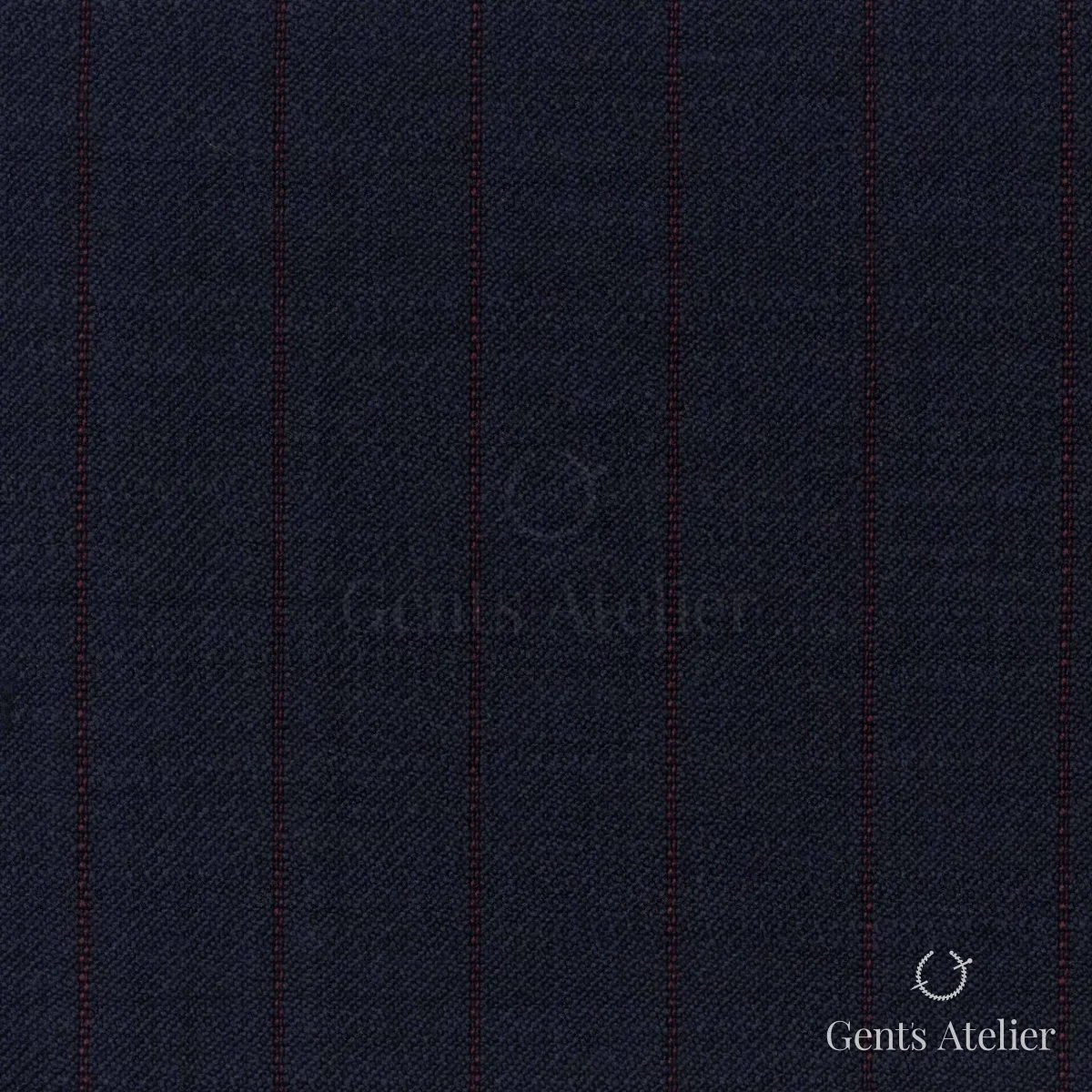 Костюмная ткань Marzoni 723 - 012 / 1200 — Тёмно-синий / Красный, в полоску, 100% шерсть