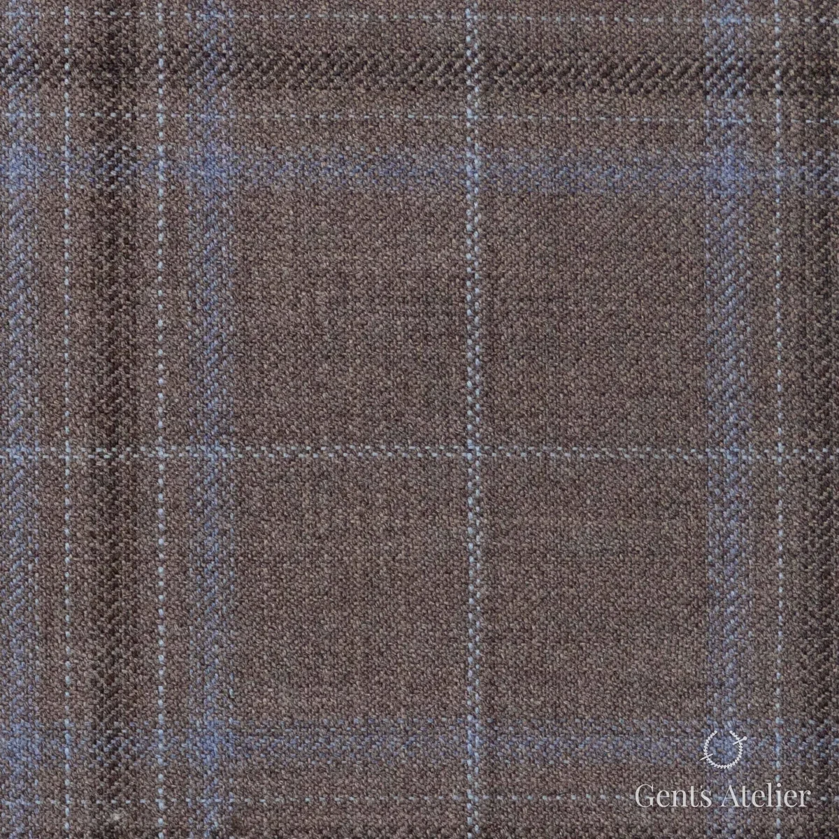 Костюмная ткань Marzoni 600 - 468 / 1000 — Коричневый / Голубой, виндоупейн, 100% шерсть