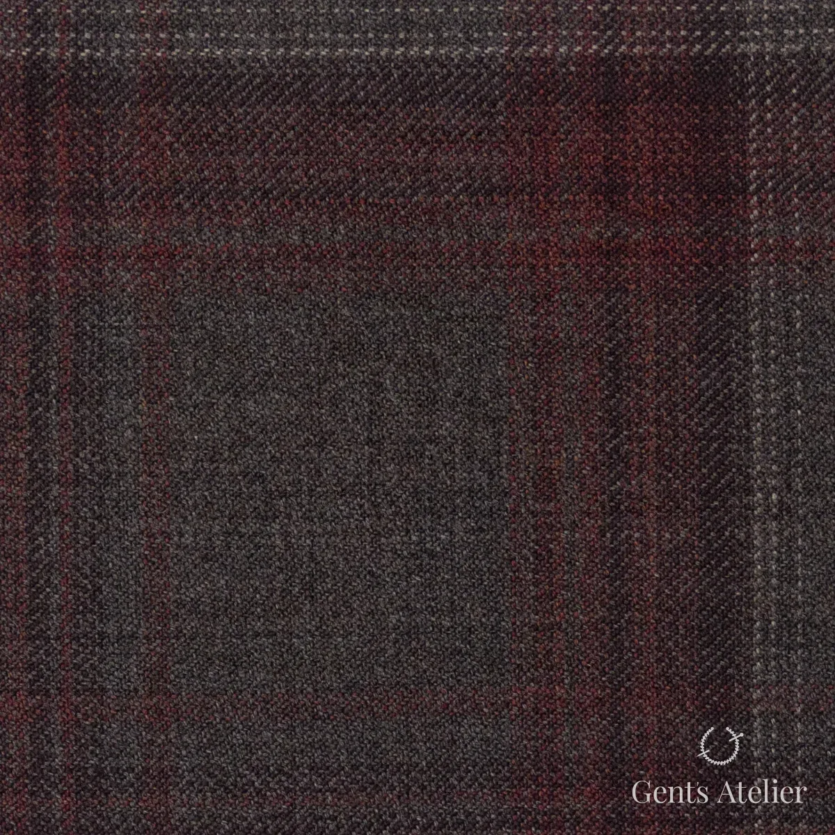Костюмная ткань Marzoni 600 - 513 / 1000 — Коричневый / Красный, виндоупейн, 100% шерсть