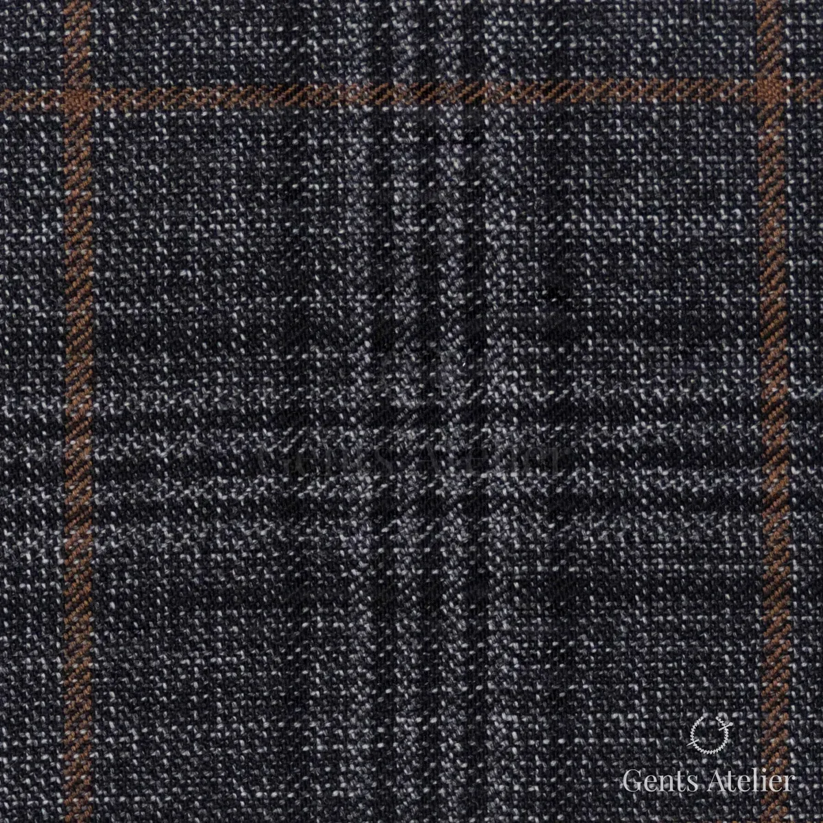 Костюмная ткань Marzoni 600 - 524 / 1000 — Тёмно-серый / Коричневый, виндоупейн, 100% шерсть