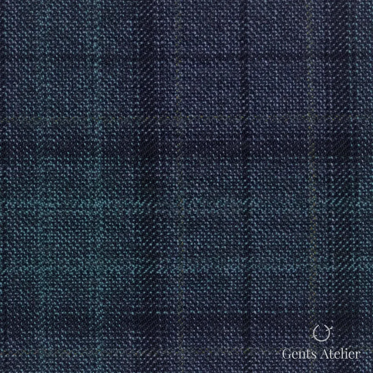 Костюмная ткань Marzoni 600 - 525 / 1000 — Синий / Зелёный, виндоупейн, 100% шерсть