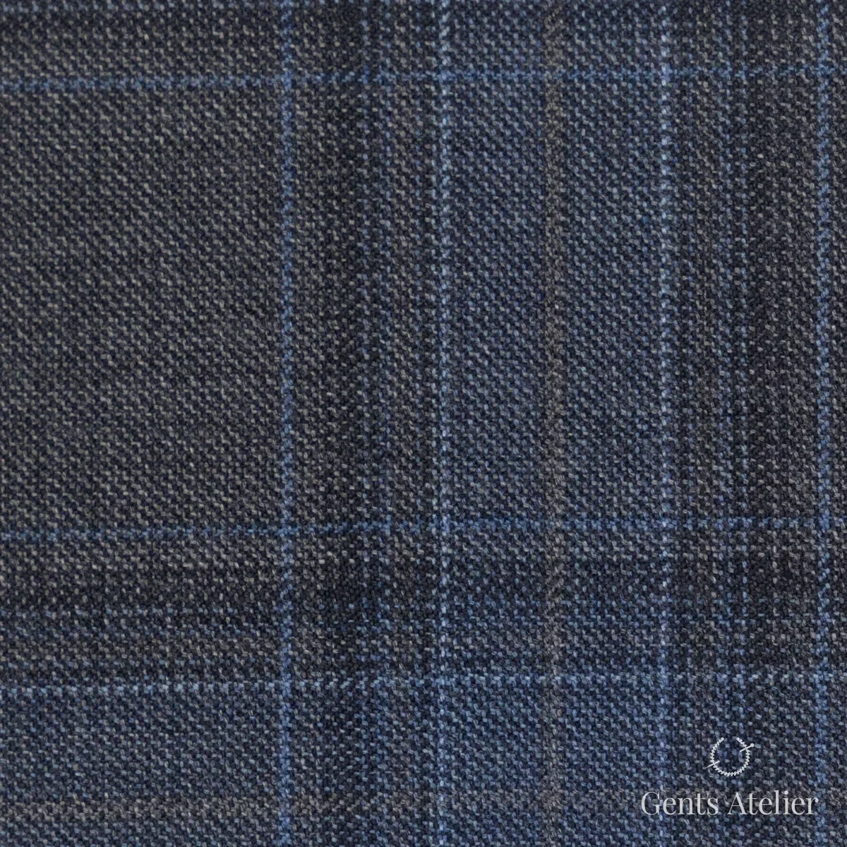 Костюмная ткань Marzoni 600 - 559 / 1000 — Серый / Синий, виндоупейн, 100% шерсть