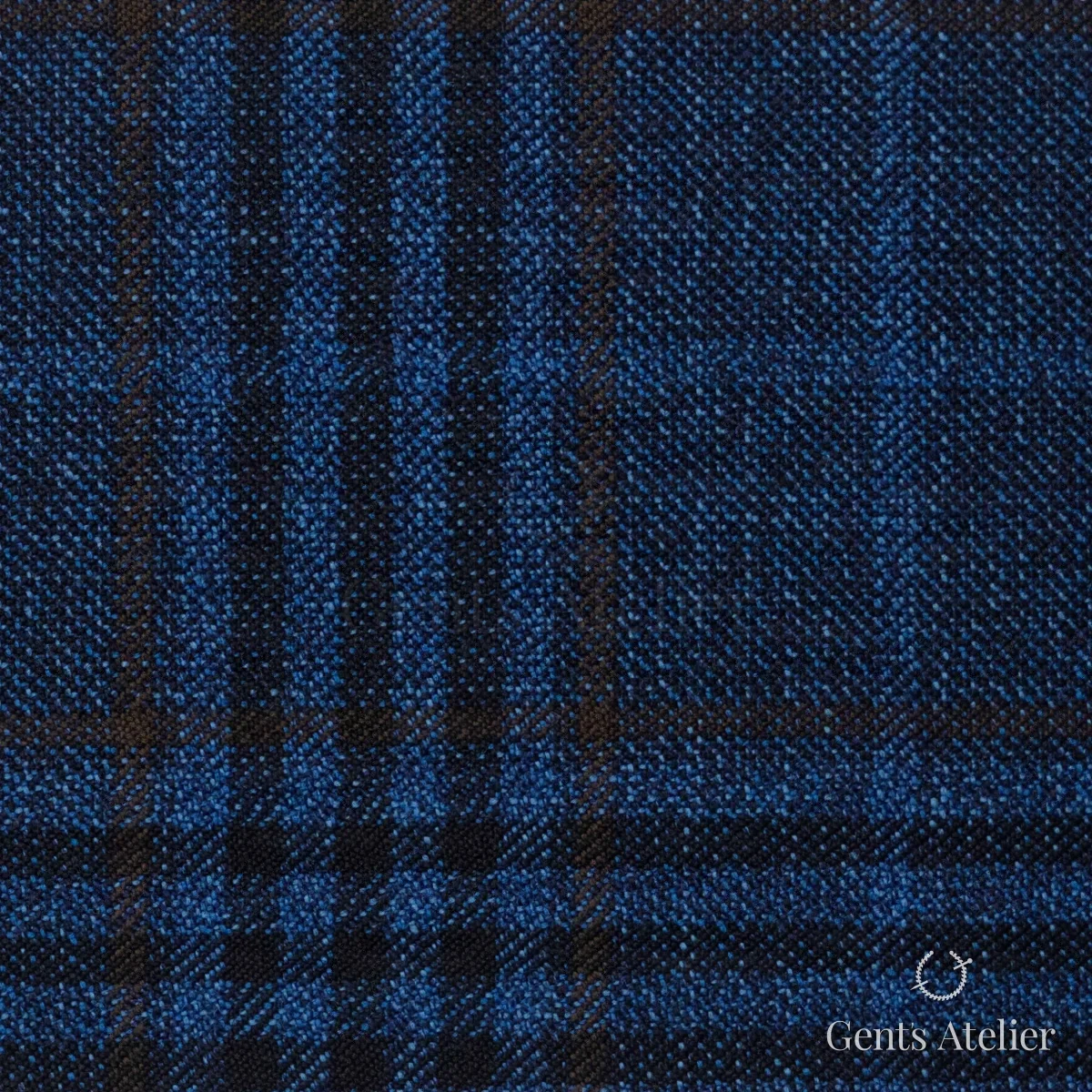 Костюмная ткань Marzoni 600 - 562 / 1000 — Синий / Коричневый, виндоупейн, 100% шерсть