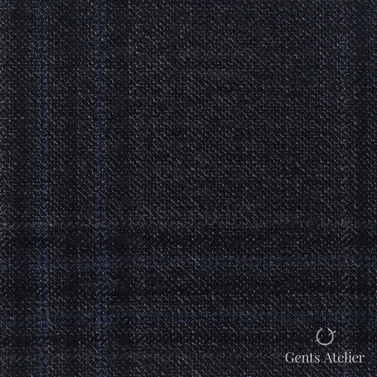 Костюмная ткань Marzoni 600 - 563 / 1000 — Угольный / Синий, виндоупейн, 100% шерсть