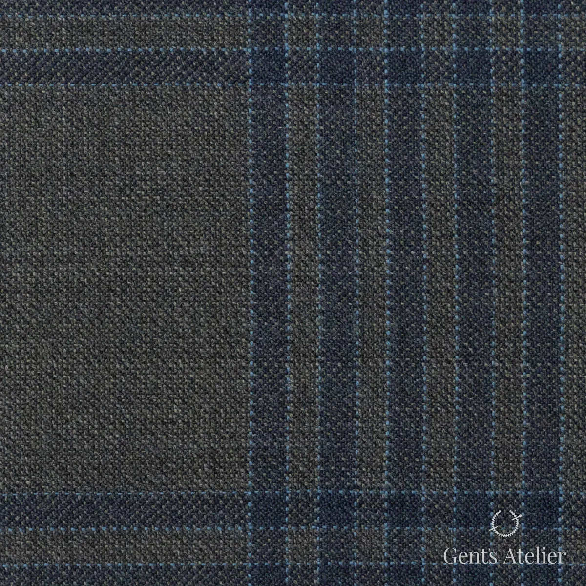 Костюмная ткань Marzoni 600 - 567 / 1000 — Оливковый / Синий, виндоупейн, 100% шерсть
