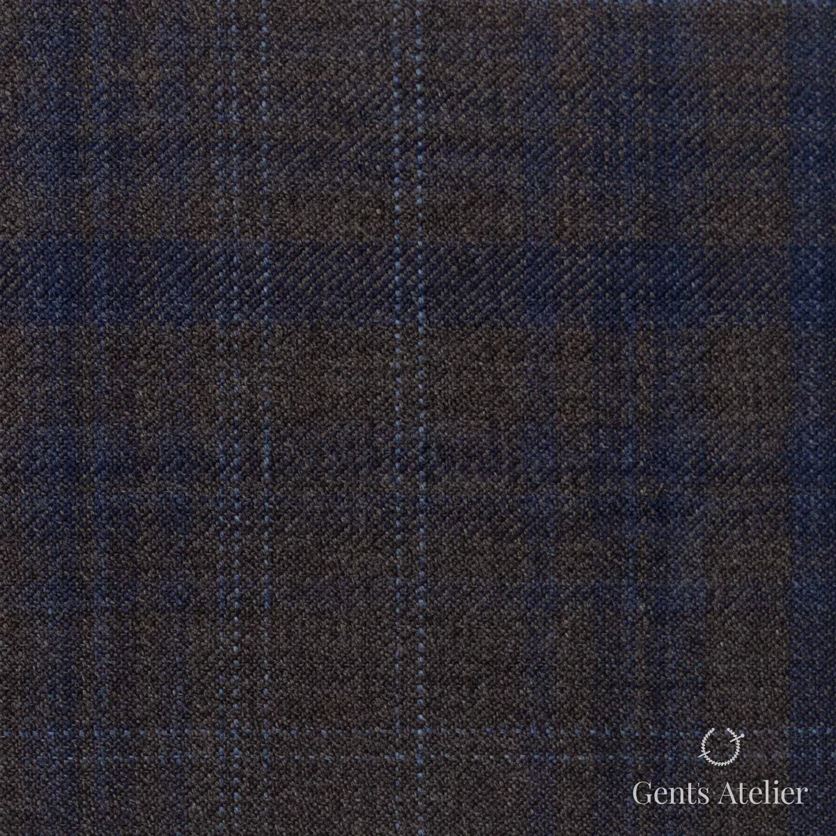 Костюмная ткань Marzoni 600 - 577 / 1000 — Коричневый / Синий, виндоупейн, 100% шерсть