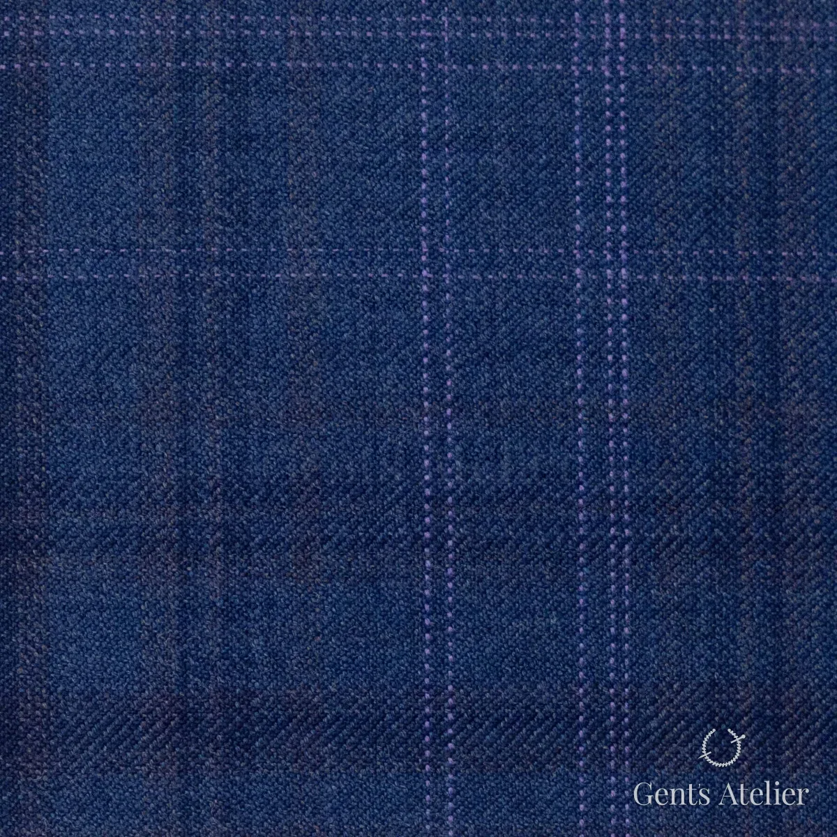 Костюмная ткань Marzoni 600 - 578 / 1000 — Синий / Фиолетовый, виндоупейн, 100% шерсть