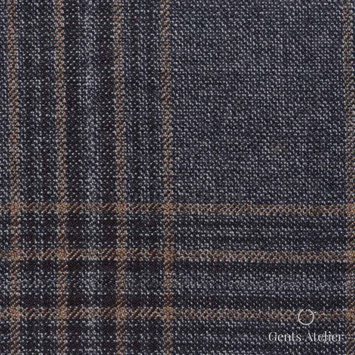 Костюмная ткань Marzoni 600 - 582 / 1000 — Серый / Светло-коричневый, виндоупейн, 100% шерсть