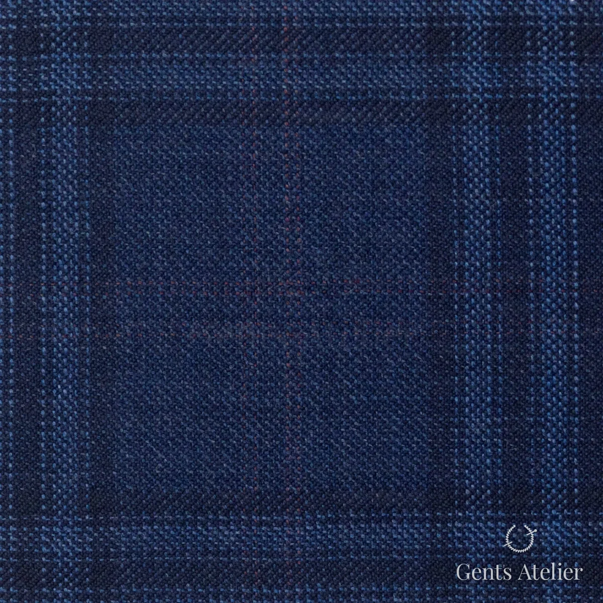 Костюмная ткань Marzoni 600 - 585 / 1000 — Синий / Тёмно-синий, виндоупейн, 100% шерсть