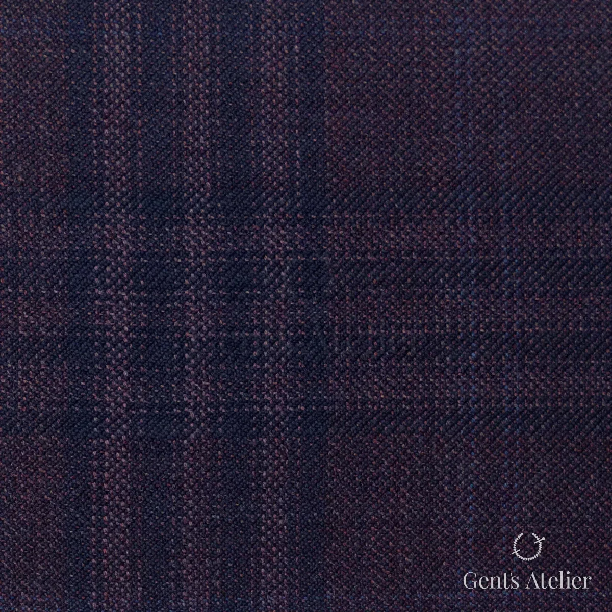 Костюмная ткань Marzoni 600 - 586 / 1000 — Фиолетовый / Тёмно-синий, виндоупейн, 100% шерсть