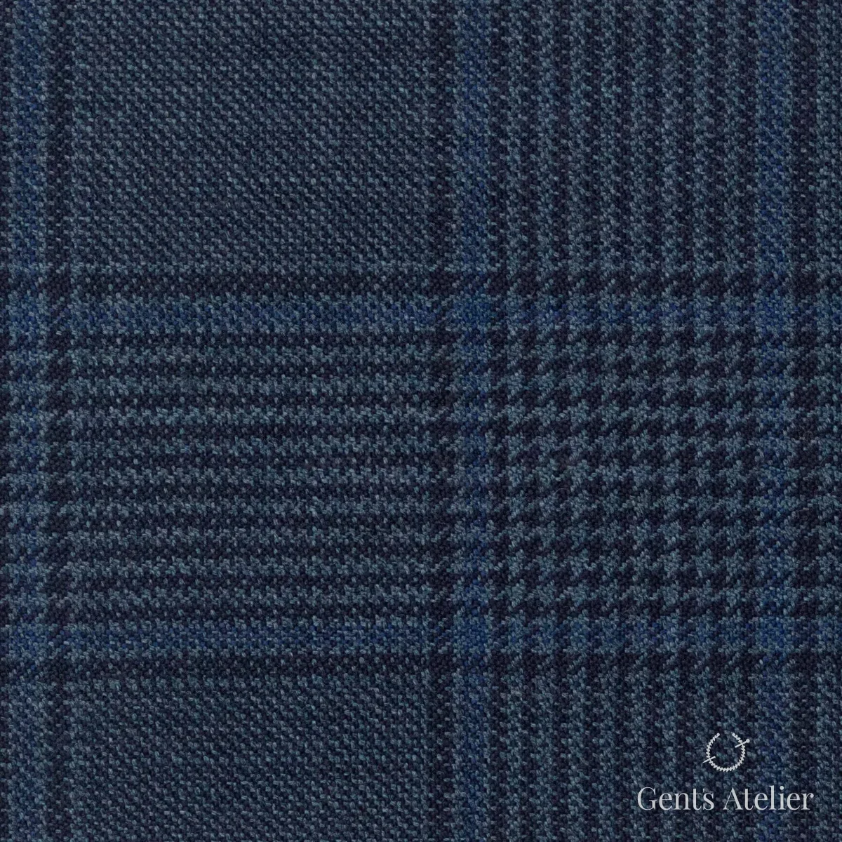 Костюмная ткань Marzoni 600 - 588 / 1000 — Синий / Синий, в клетку, 100% шерсть