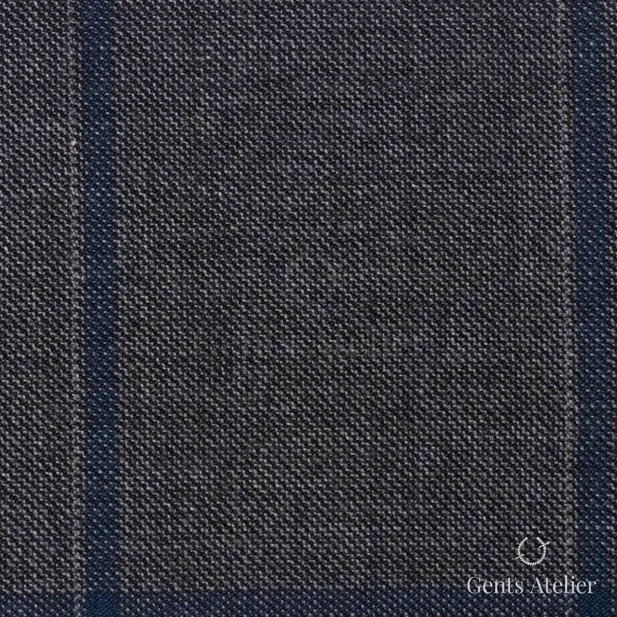 Костюмная ткань Marzoni 621 - 080 / 900 — Серый / Бирюзовый, в полоску, 100% шерсть