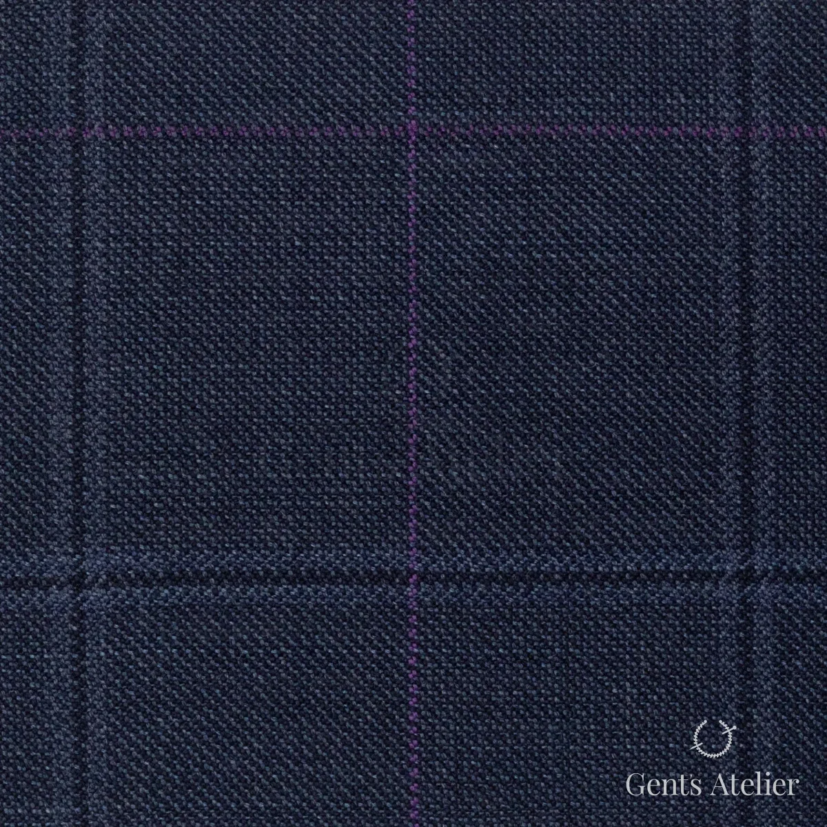 Костюмная ткань Marzoni 621 - 098 / 900 — Синий / Фиолетовый, виндоупейн, 100% шерсть
