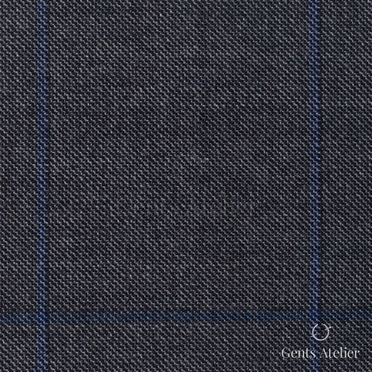 Костюмная ткань Marzoni 621 - 129 / 900 — Графитовый / Синий, виндоупейн, 100% шерсть