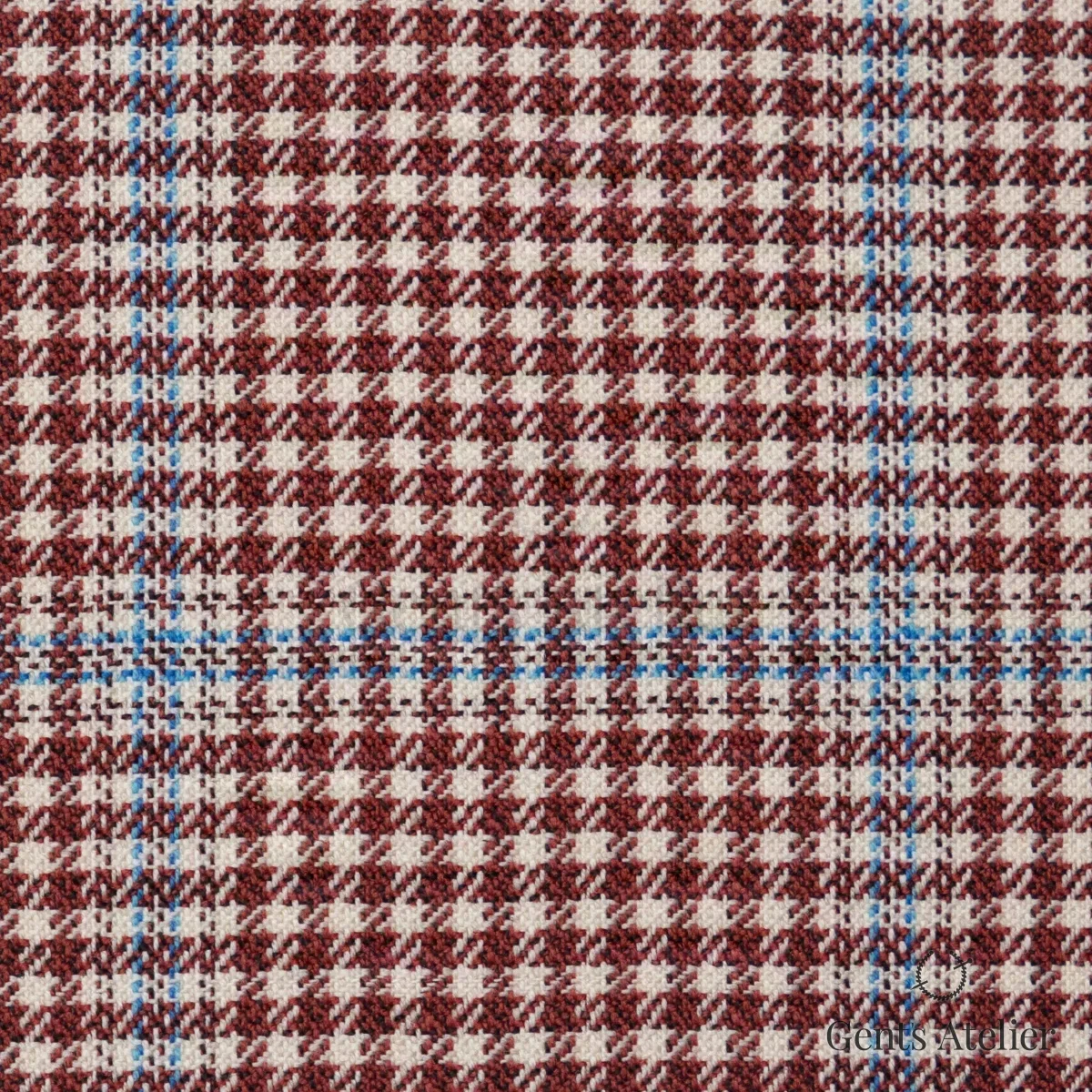 Костюмная ткань Marzoni 651 - 762 / 1200 — Красный / Белый / Голубой, в клетку, 100% шерсть