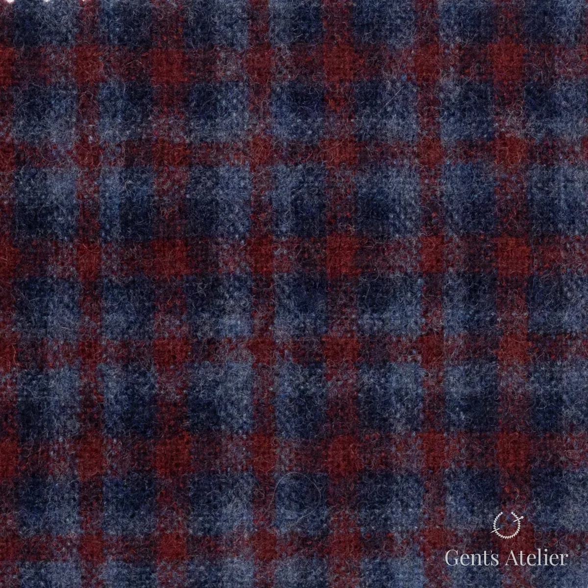 Костюмная ткань Marzoni 601 - 605 / 900 — Синий / Кирпичный, в клетку, 100% шерсть