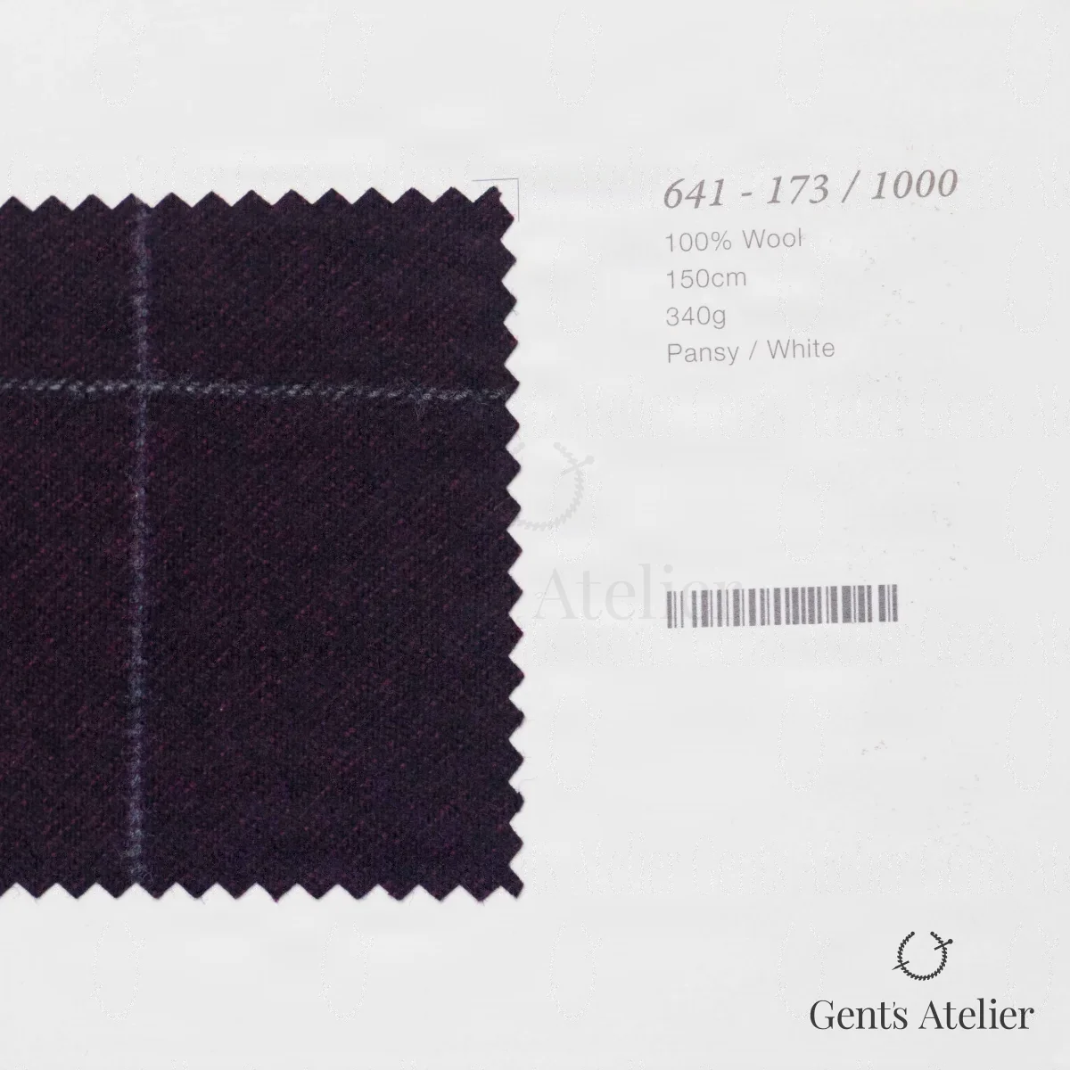 Костюмная ткань Marzoni 641 - 173 / 1000 — Тёмно-фиолетовый / Белый, виндоупейн, 100% шерсть