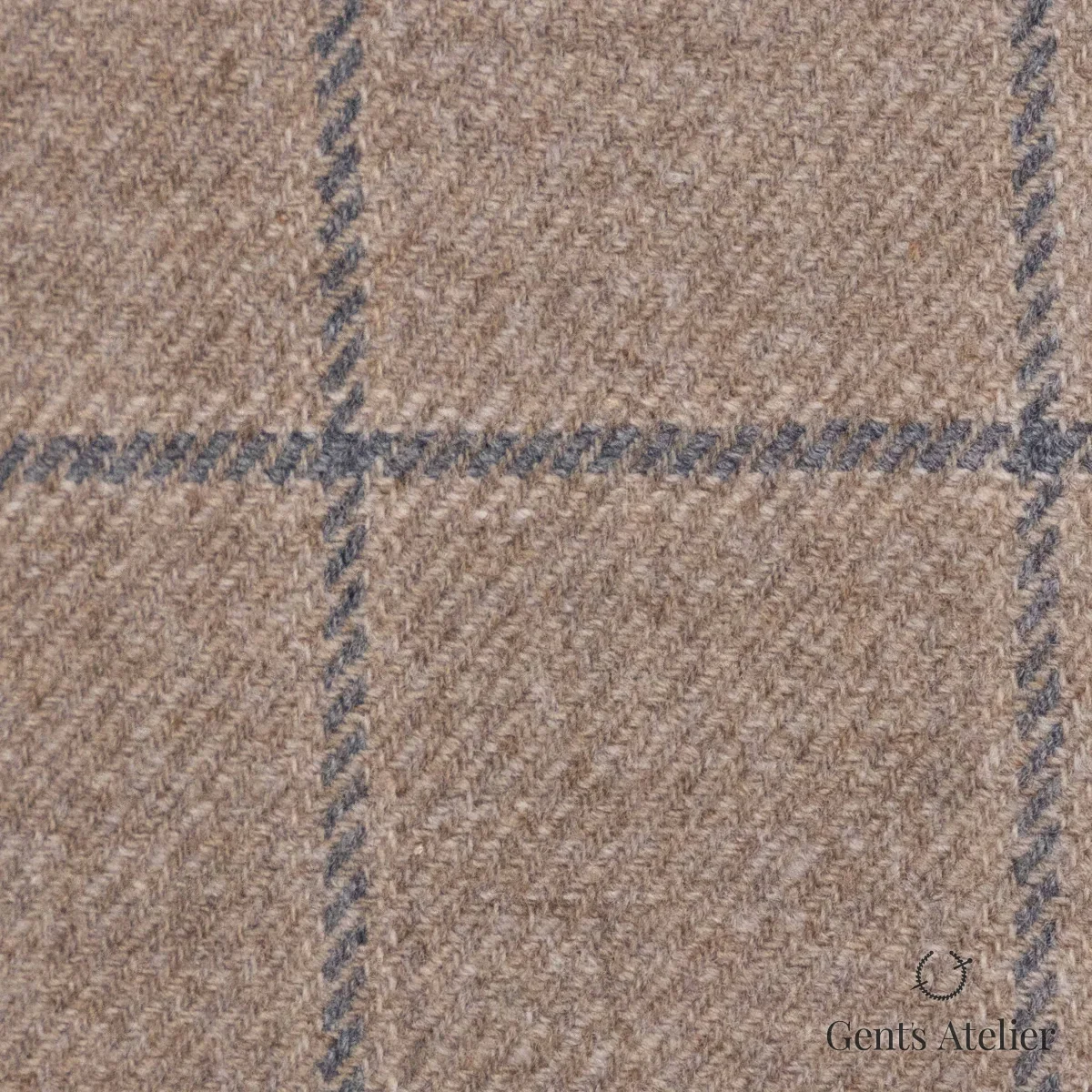 Костюмная ткань Marzoni 651 - 602 / 1200 — Бежевый / Серый, виндоупейн, 90% шерсть, 10% Cashmere