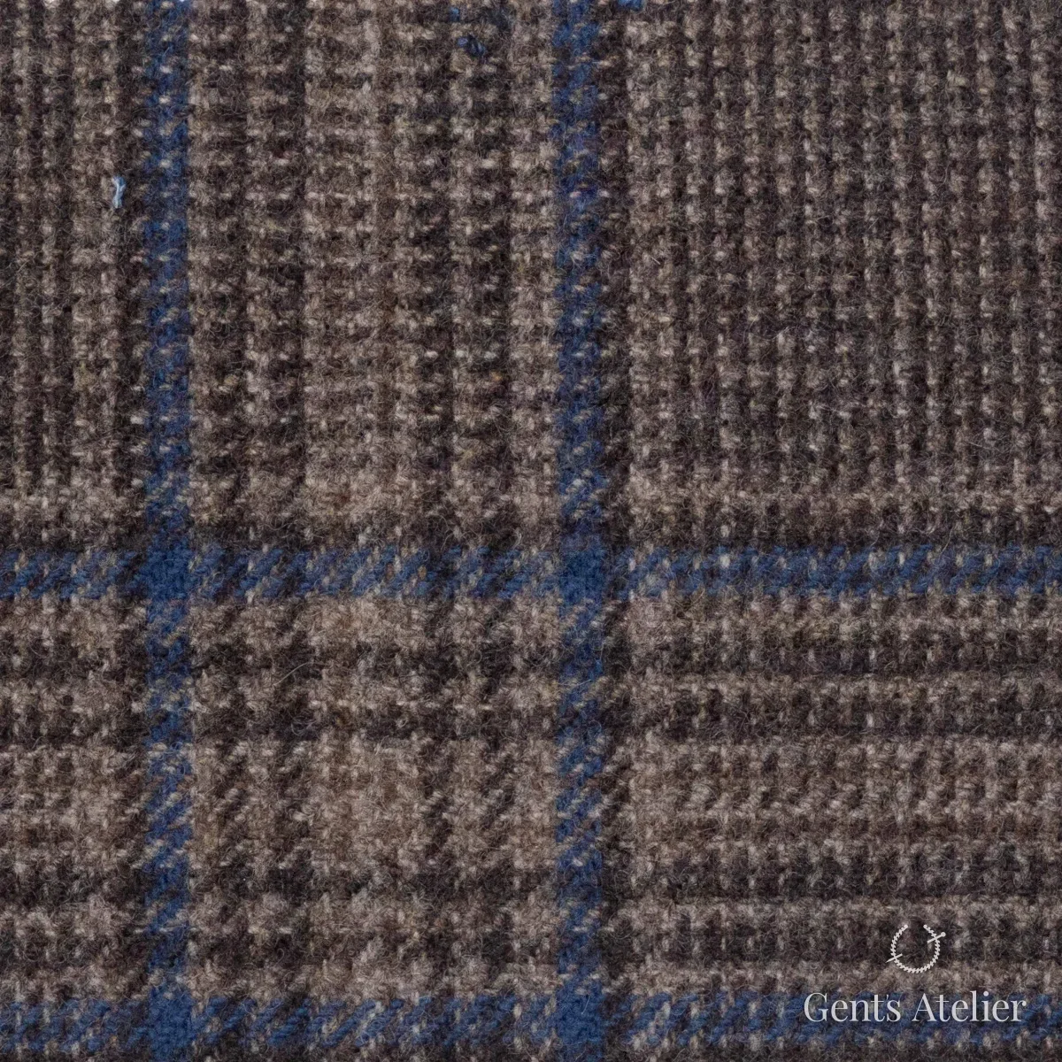 Костюмная ткань Marzoni 651 - 617 / 1200 — Коричневый / Синий, виндоупейн, 90% шерсть, 10% Cashmere