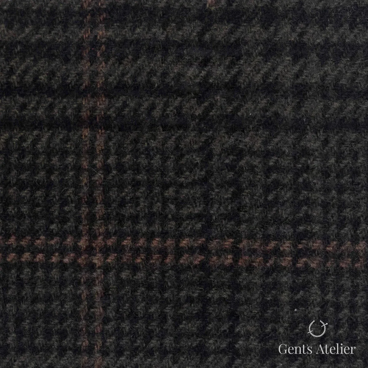 Костюмная ткань Marzoni 651 - 657 / 1200 — Тёмно-зелёный, виндоупейн, 90% шерсть, 10% Cashmere