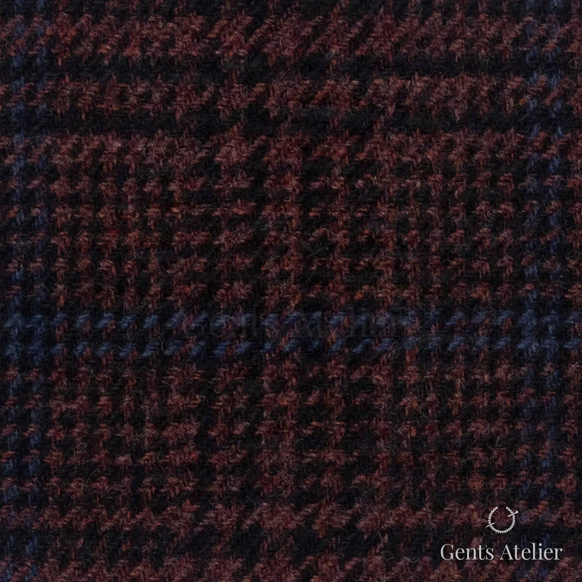 Костюмная ткань Marzoni 651 - 659 / 1200 — Бордовый / Синий, виндоупейн, 90% шерсть / 10% Cashmere