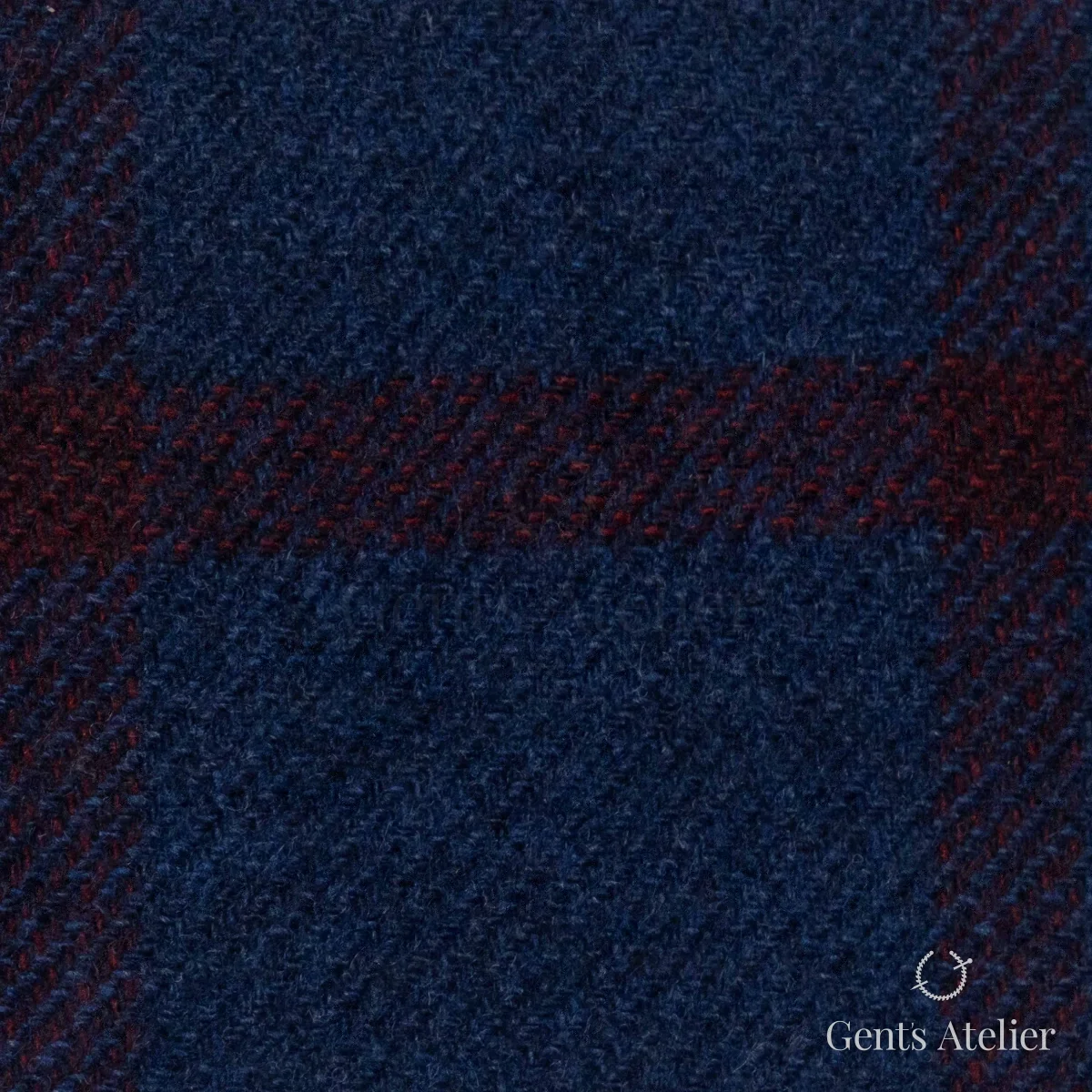 Костюмная ткань Marzoni 651 - 670 / 1200 — Синий / Красный, виндоупейн, 90% шерсть, 10% Cashmere
