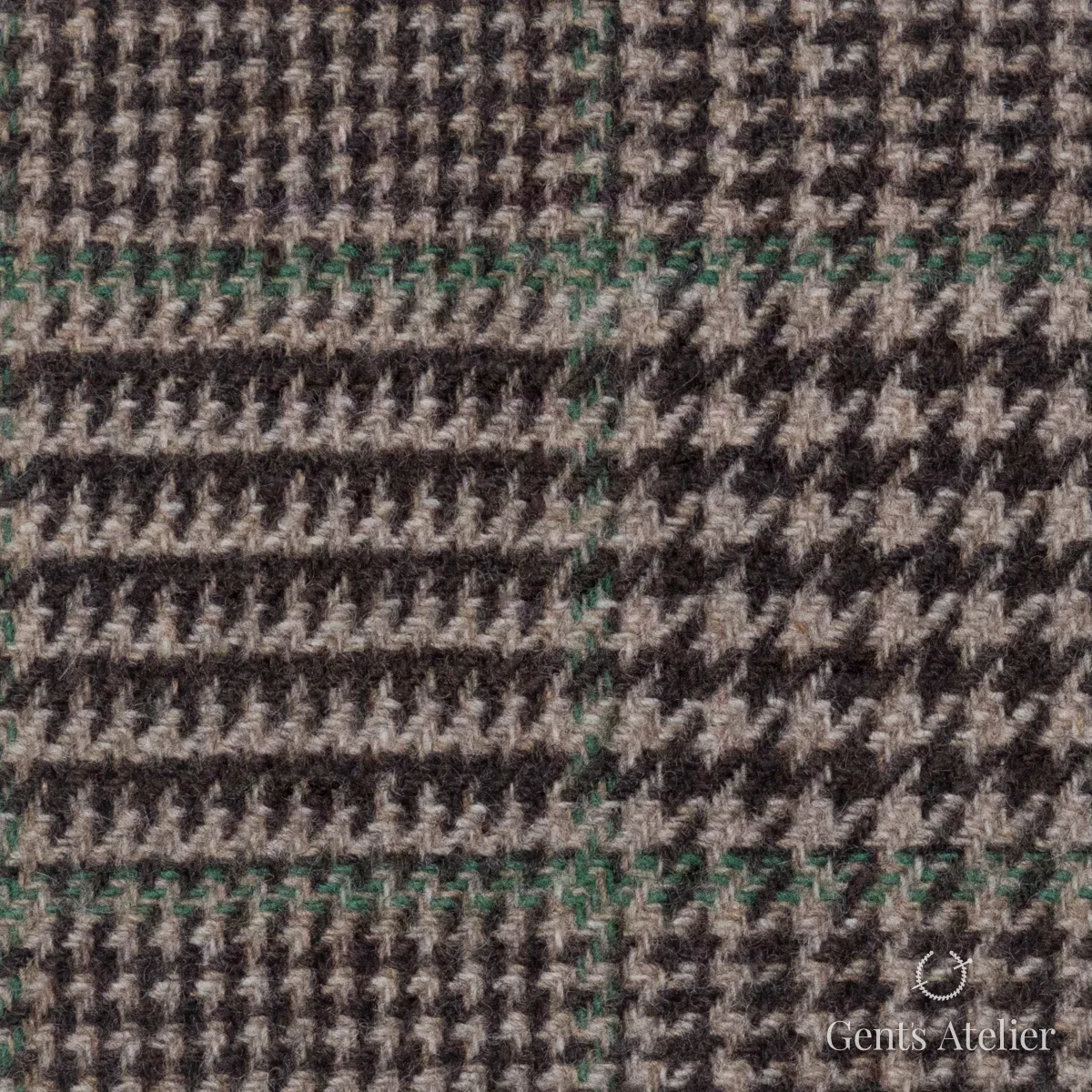 Костюмная ткань Marzoni 651 - 672 / 1200 — Коричневый / Зелёный, гусиная лапка, 90% шерсть, 10% Cashmere