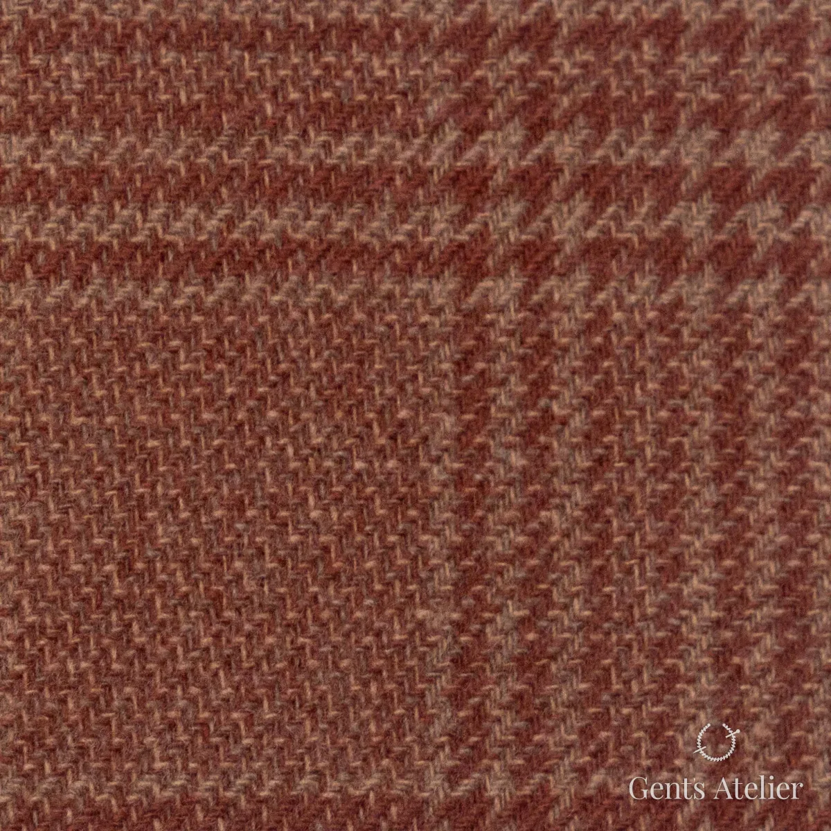 Костюмная ткань Marzoni 651 - 686 / 1500 — Коралловый / Красный, в клетку, 90% шерсть / 10% Cashmere