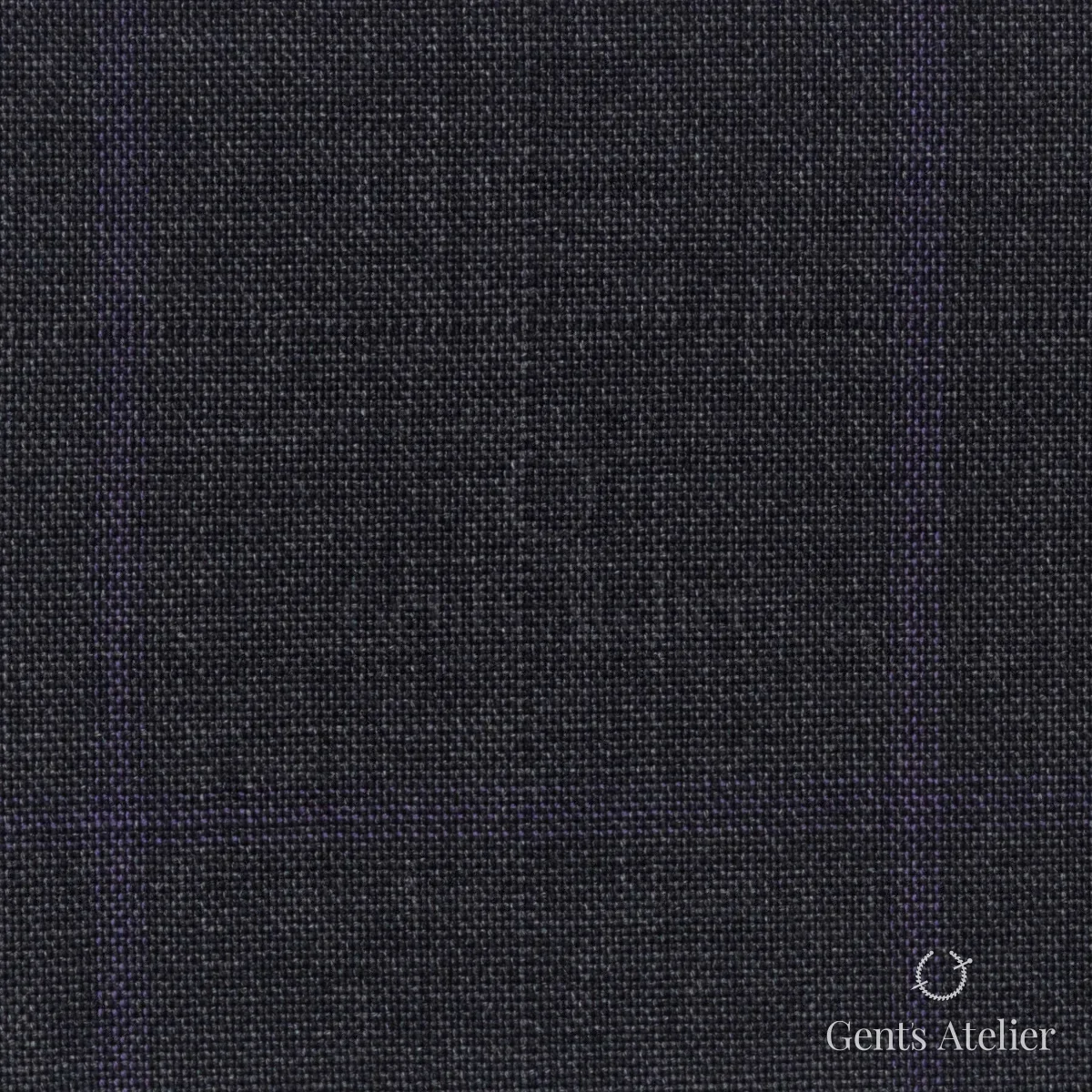 Костюмная ткань Marzoni 608 - 235 / 1500 — Тёмно-серый / Фиолетовый, виндоупейн, 100% шерсть