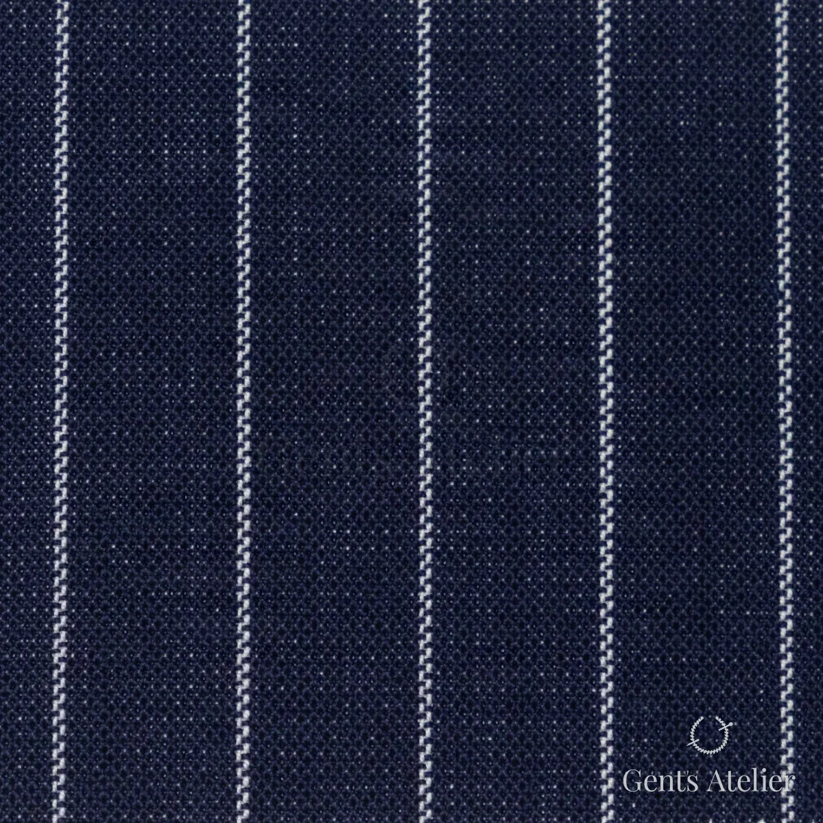 Костюмная ткань Marzoni 619 - 128 / 1000 — Тёмно-синий / Белый, в полоску, 100% шерсть