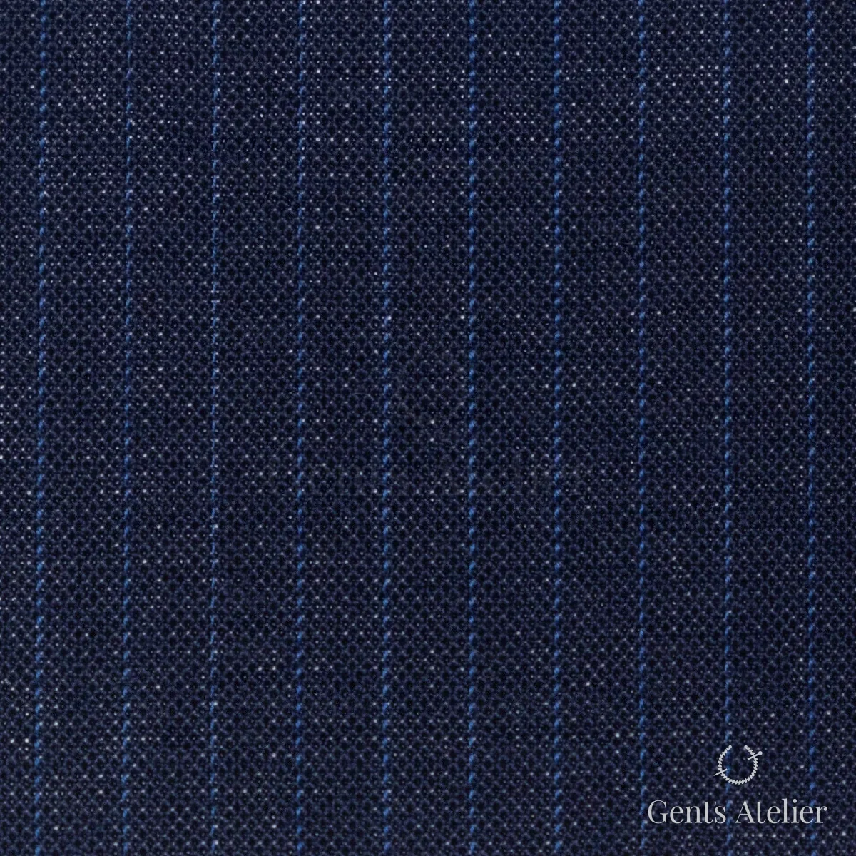 Костюмная ткань Marzoni 619 - 131 / 1000 — Тёмно-синий / Синий, в полоску, 100% шерсть
