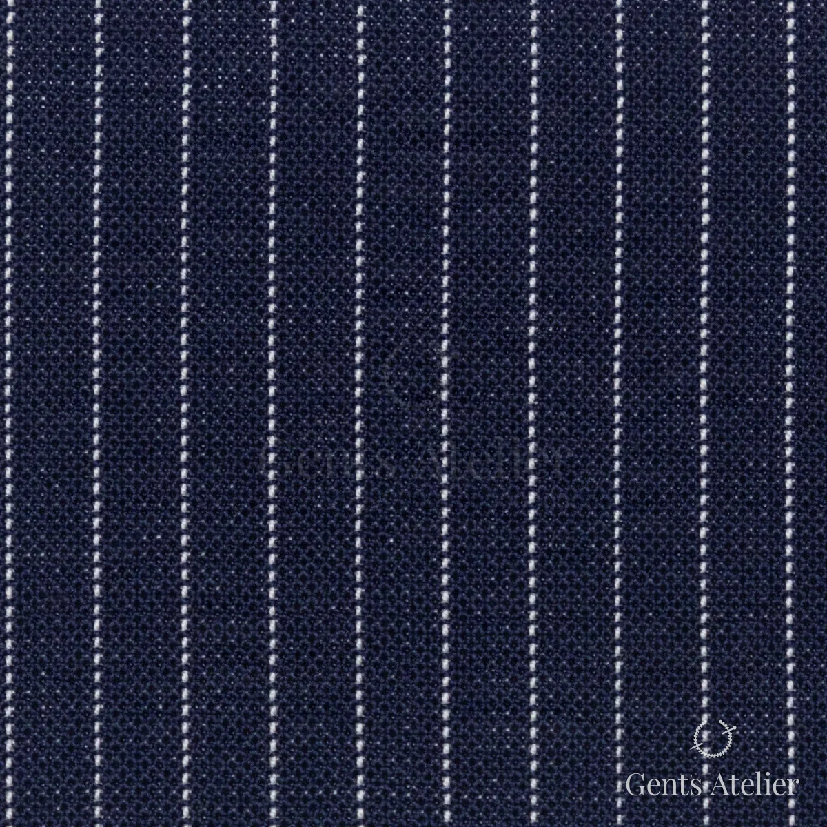 Костюмная ткань Marzoni 619 - 133 / 1000 — Тёмно-синий / Белый, в полоску, 100% шерсть