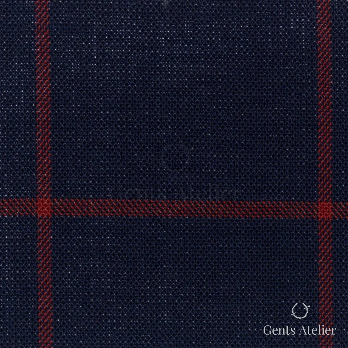 Костюмная ткань Marzoni 619 - 138 / 1000 — Тёмно-синий / Красный, виндоупейн, 100% шерсть