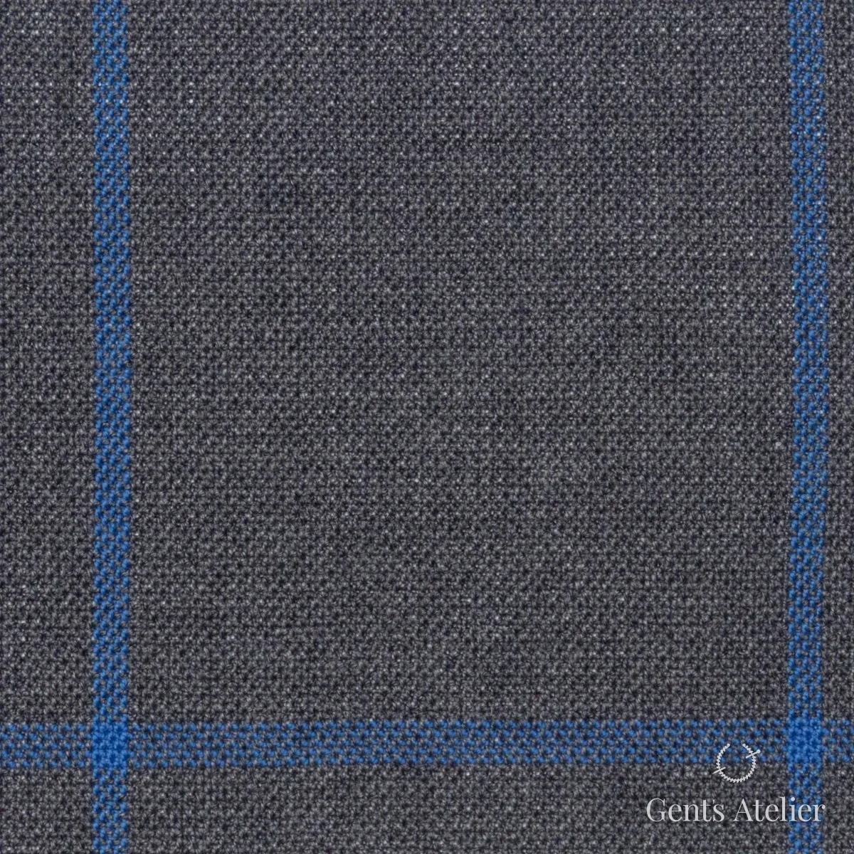 Костюмная ткань Marzoni 619 - 139 / 1000 — Серый / Голубой, виндоупейн, 100% шерсть