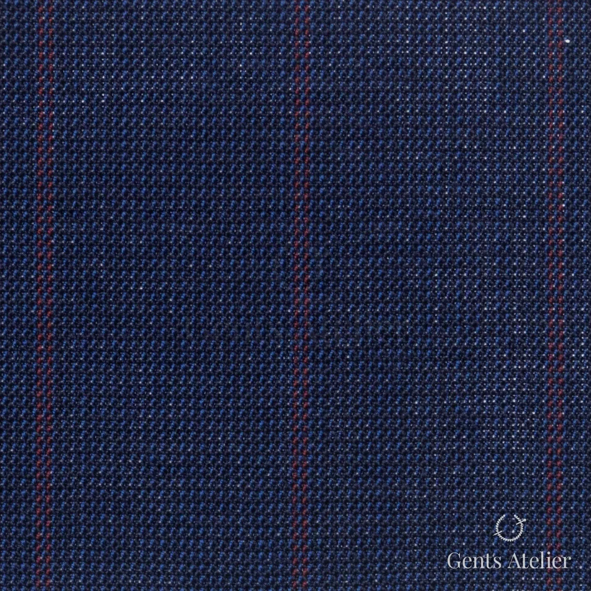 Костюмная ткань Marzoni 619 - 165 / 1000 — Синий / Красный, в полоску, 100% шерсть
