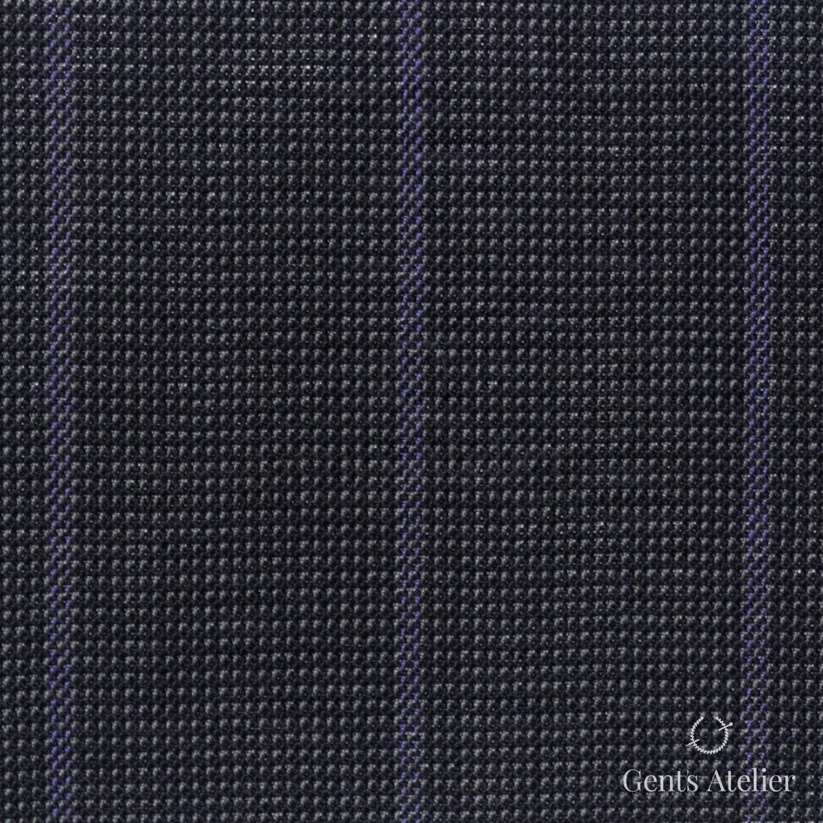 Костюмная ткань Marzoni 619 - 166 / 1000 — Графитовый / Лавандовый, в полоску, 100% шерсть