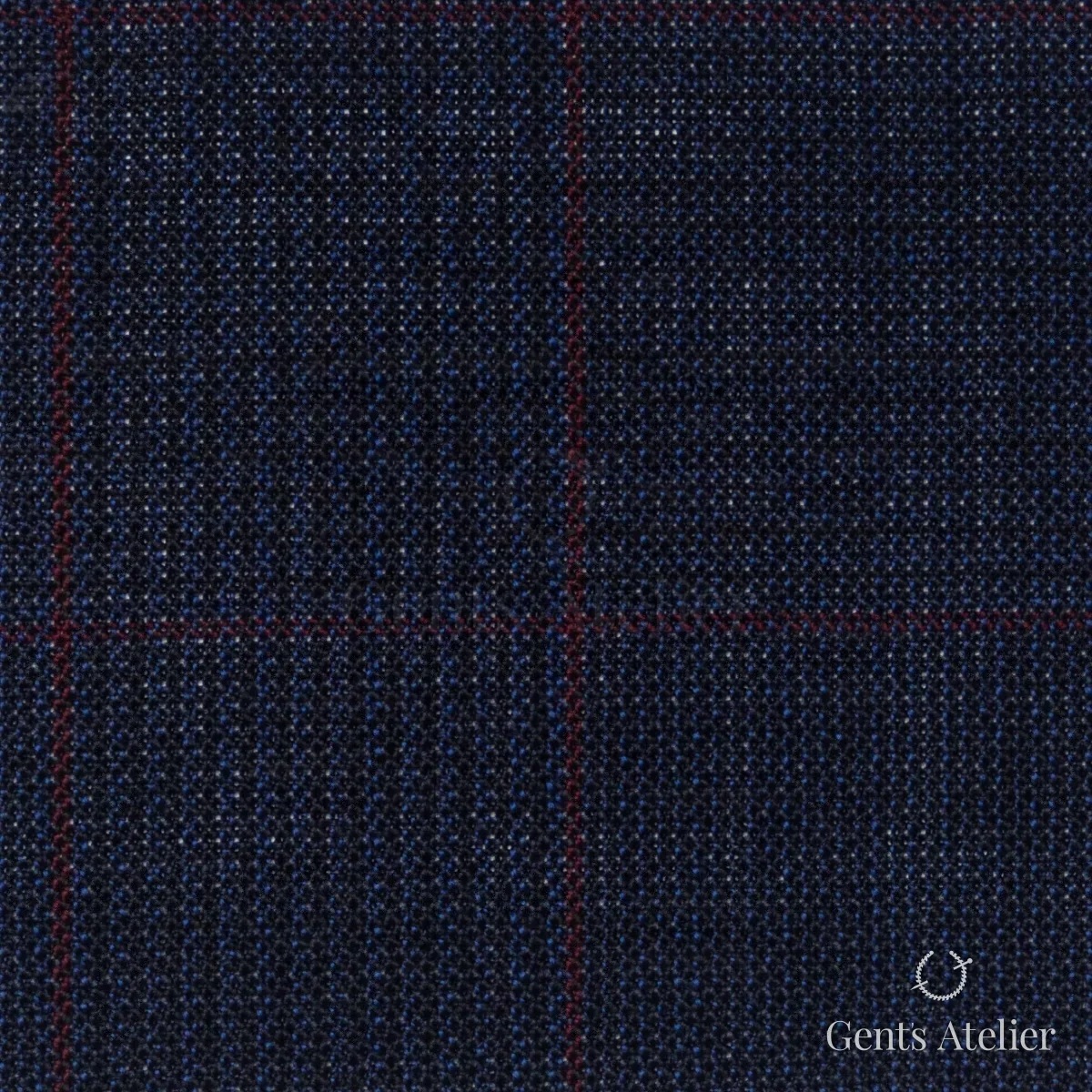 Костюмная ткань Marzoni 619 - 169 / 1000 — Синий / Красный, виндоупейн, 100% шерсть