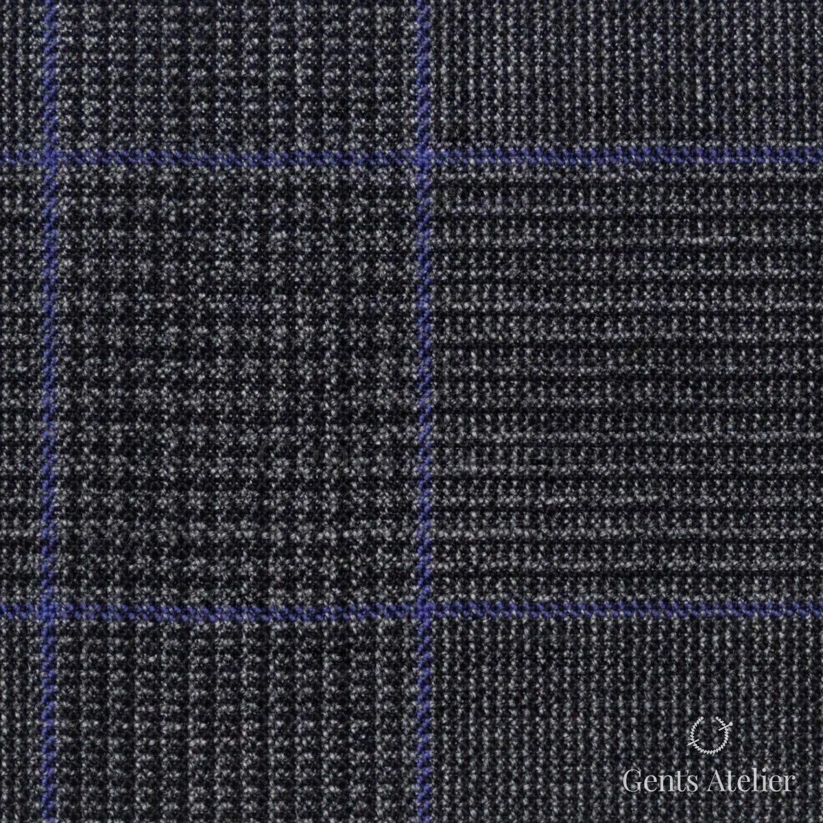 Костюмная ткань Marzoni 619 - 171 / 1000 — Тёмно-серый / Фиолетовый, виндоупейн, 100% шерсть