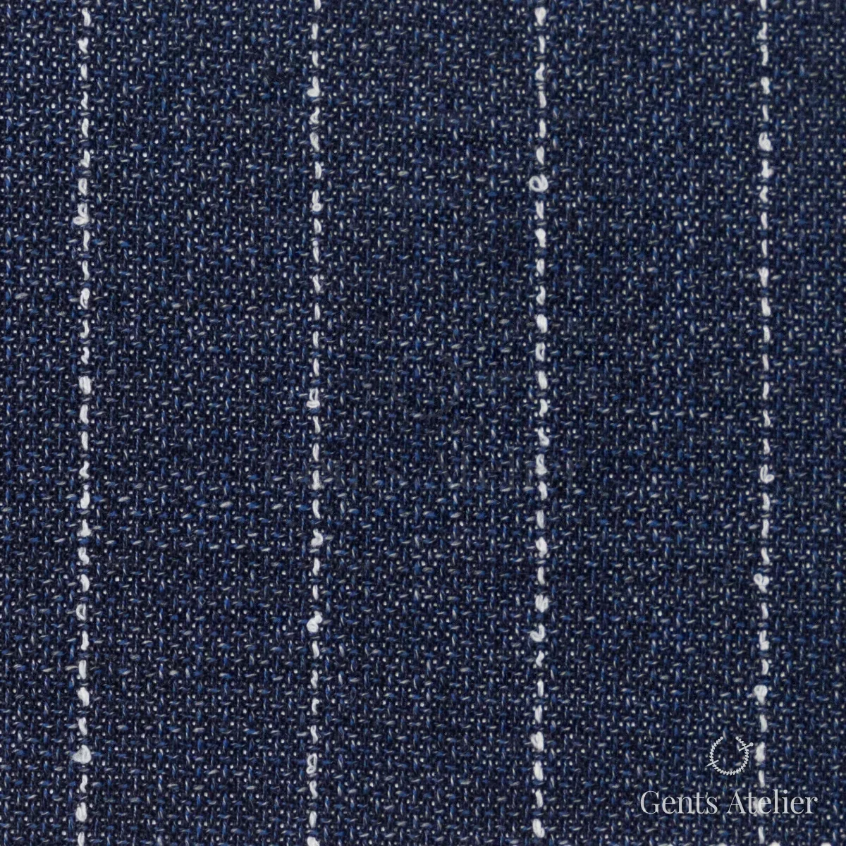 Костюмная ткань Marzoni 619 - 172 / 1000 — Тёмно-синий / Белый, в полоску, 100% шерсть