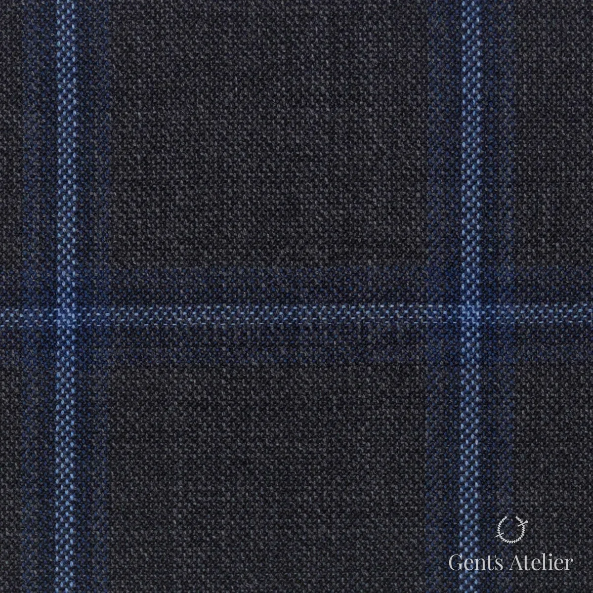 Костюмная ткань Marzoni 651 - 742 / 1200 — Серый / Синий, виндоупейн, 100% шерсть