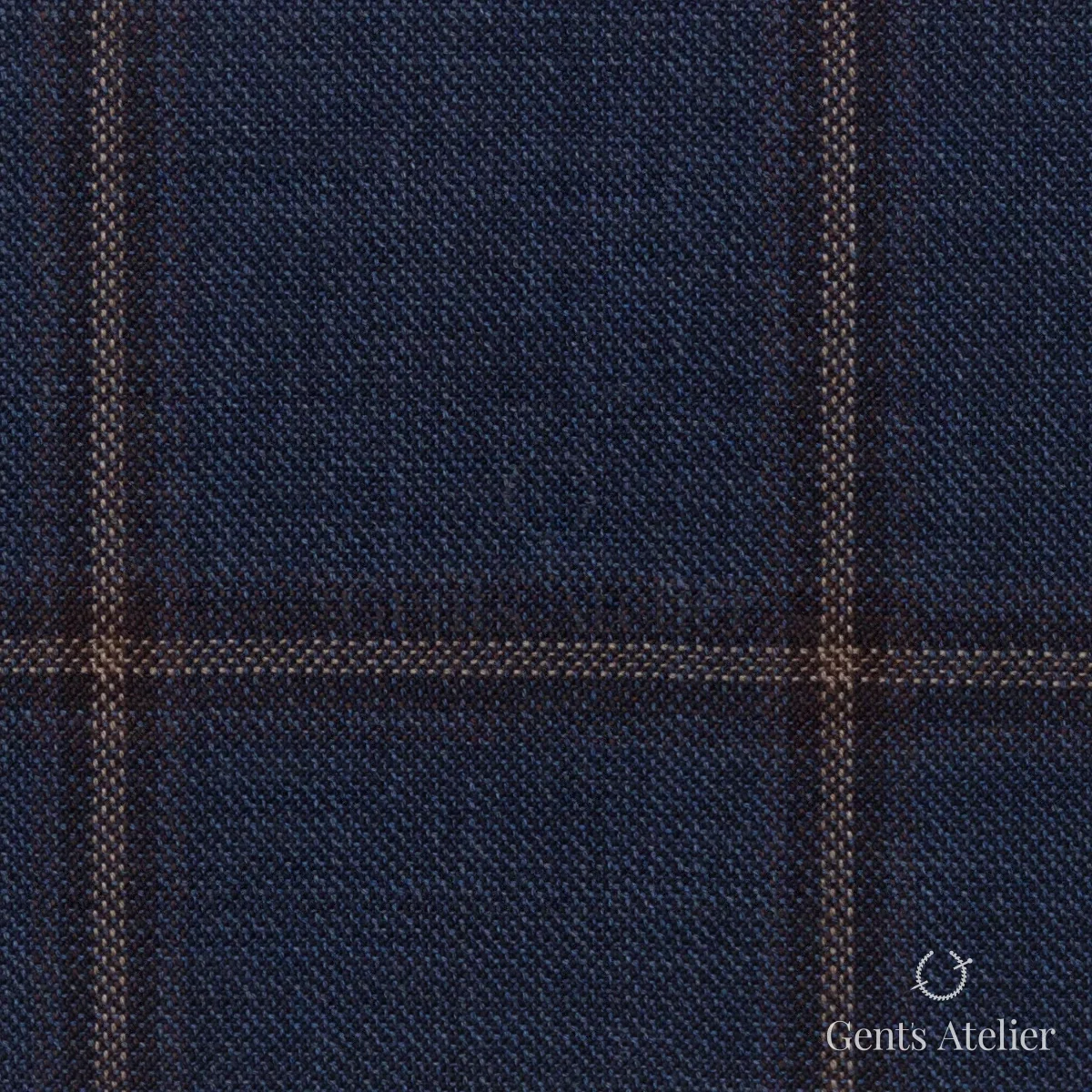 Костюмная ткань Marzoni 651 - 743 / 1200 — Синий / Коричневый, виндоупейн, 100% шерсть